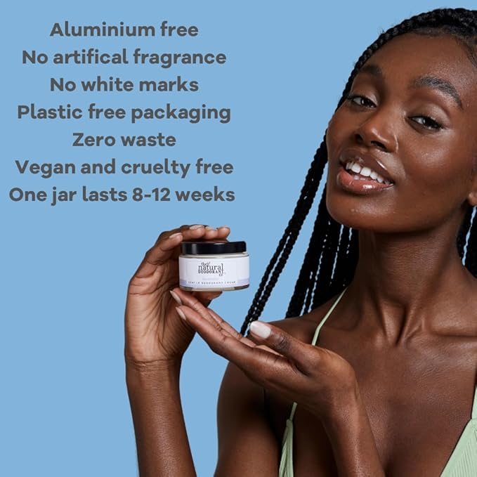 The Natural Deodorant Co, Gentle Deodorant Cream Coconut & Shea 55g, Aluminium Free, Plastic Free, Sensitive Skin
