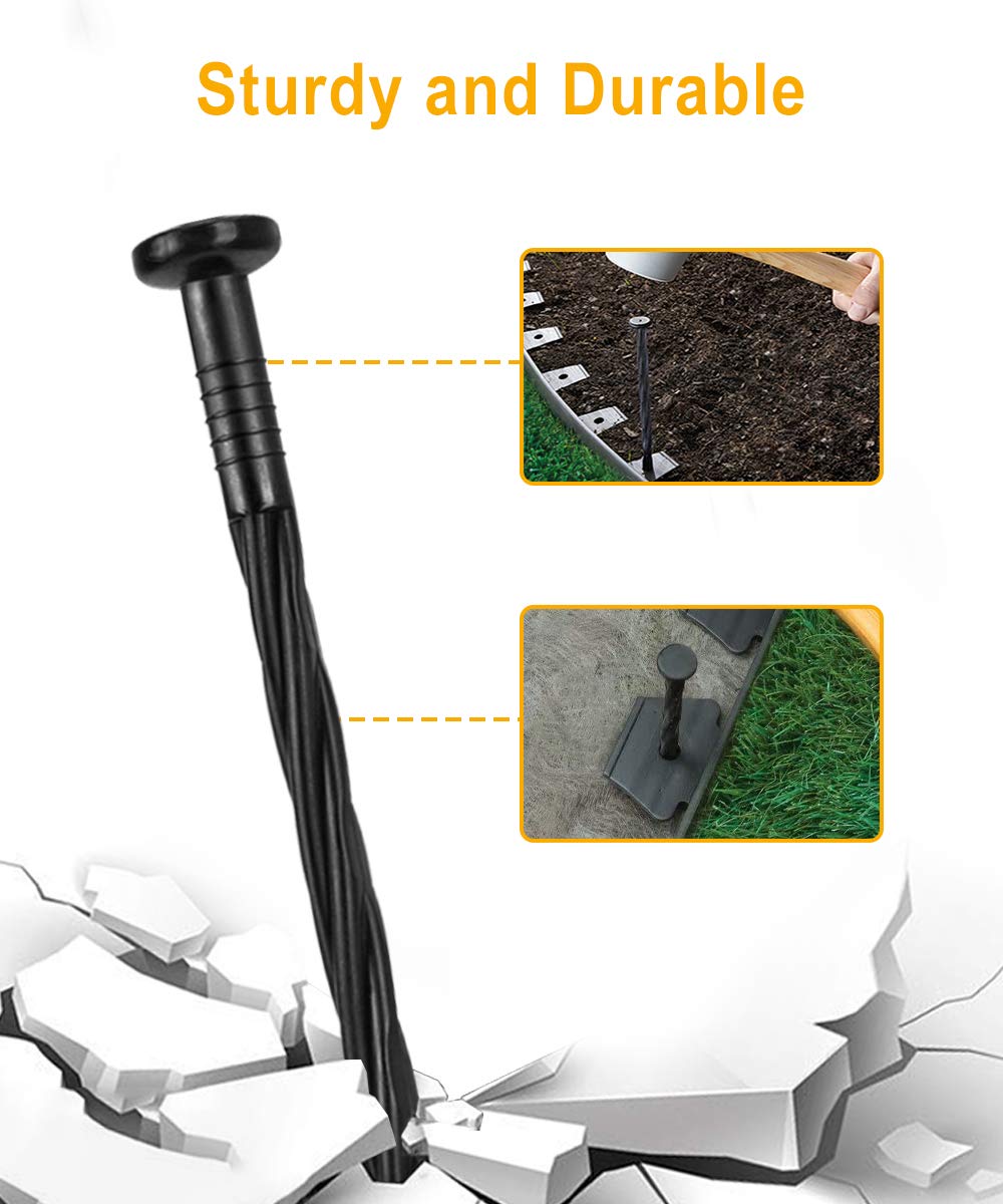 Meboyz 50-Pack 8-Inch Plastic Landscape Stakes,Spiral Edging Spikes Landscape Anchoring Spikes for Paver Edging, Weed Barrier, Artificial Turf & More Weed Barrier, Artificial Turf & More.