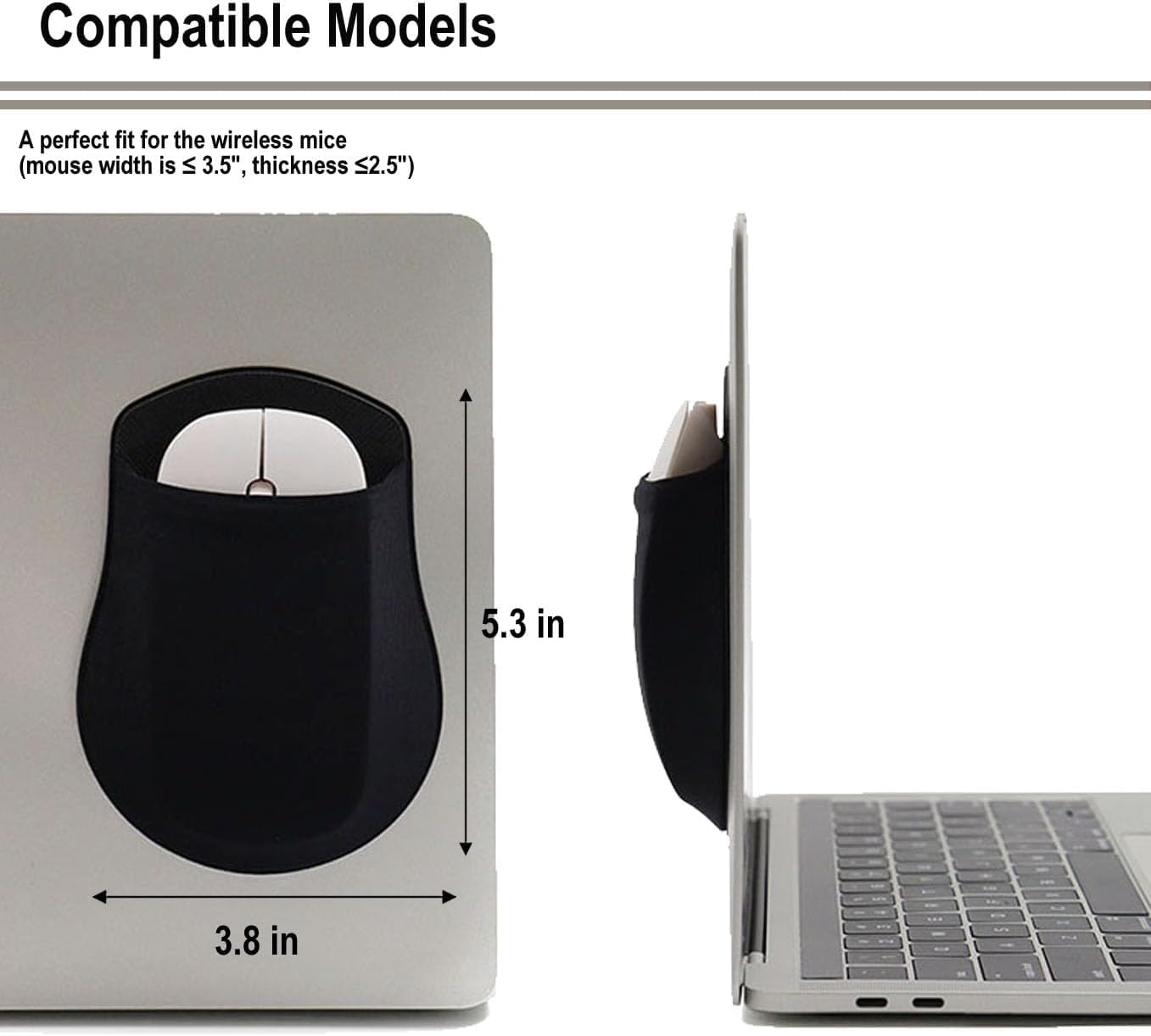 AIQIBAO Reusable Adhesive Universal Stick-On Holder, Travel Pocket Pouch for Laptop, Wireless Mouse Holder (Gray)