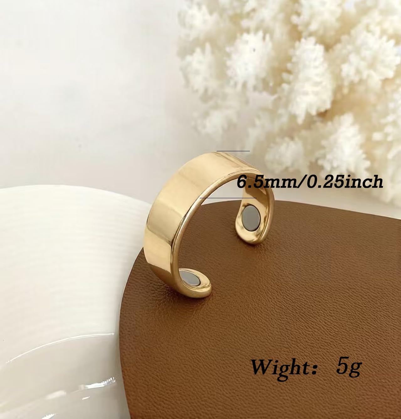 TiFluFlue Kalm Bracelet Ring Set for Women (Gold)