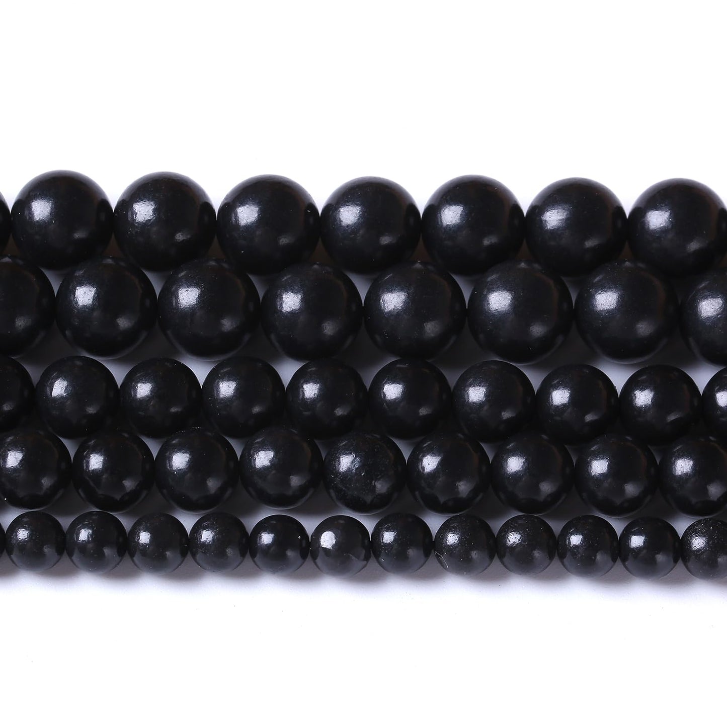 36PCS 10mm Natural Shungite Black Stone Beads for Jewelry Making Round Loose Beads DIY Bracelets Necklaces Energy Crystal Healing (Shungite Beads, 10mm)