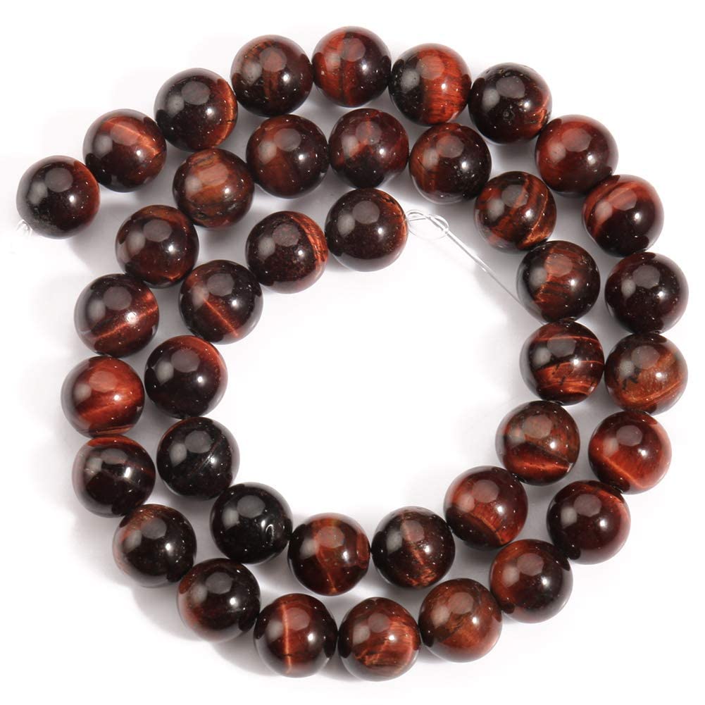 60pcs 6mm Red Tiger Eye Beads Natural Gemstone Beads Round Loose Beads for Jewelry Making