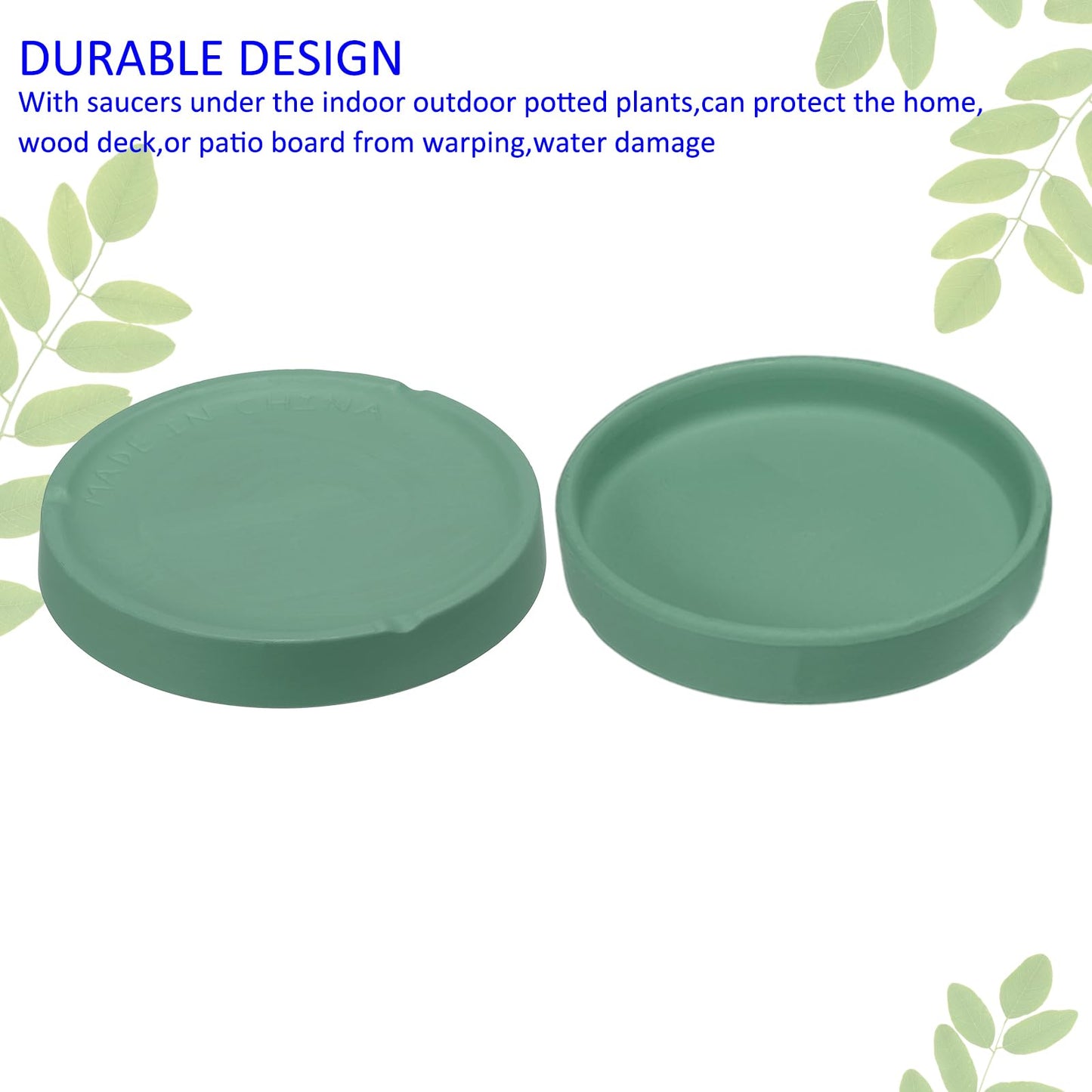 M METERXITY 3 Pack Planter Saucers - Ceramic Plant Tray Flower Pot Drip Trays Round Apply to Outdoor/Garden (4/5/6inch, Black)