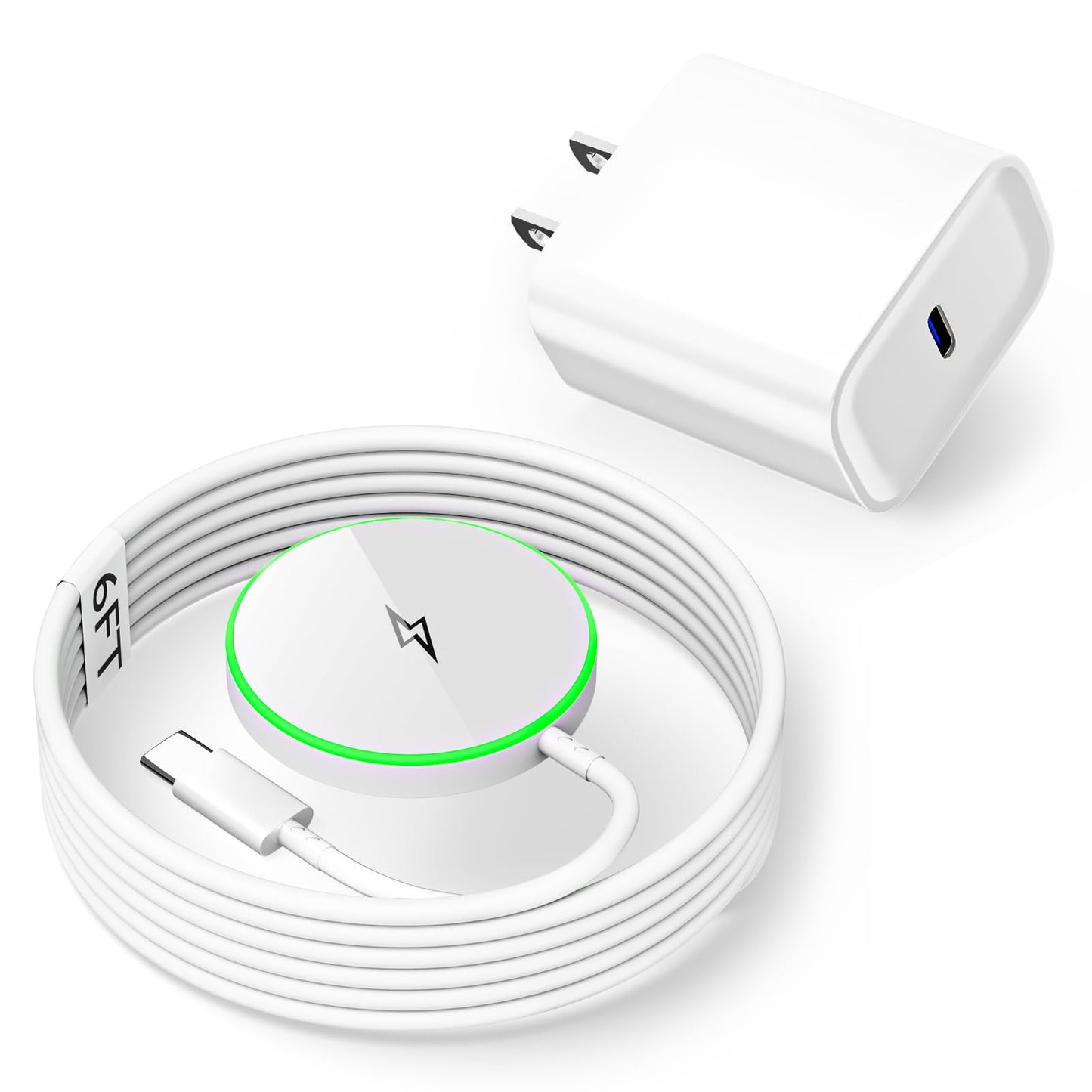 Apple Magnetic Mag safe Charger 6FT[Apple MFi Certified]15W Fast Wireless Charging Pad for iPhone Air/17 Pro/16 Pro Max/16 Pro/15/14/13/12,iPhone Wireless Charger Fast Charging for AirPods Pro 3/Pro 2