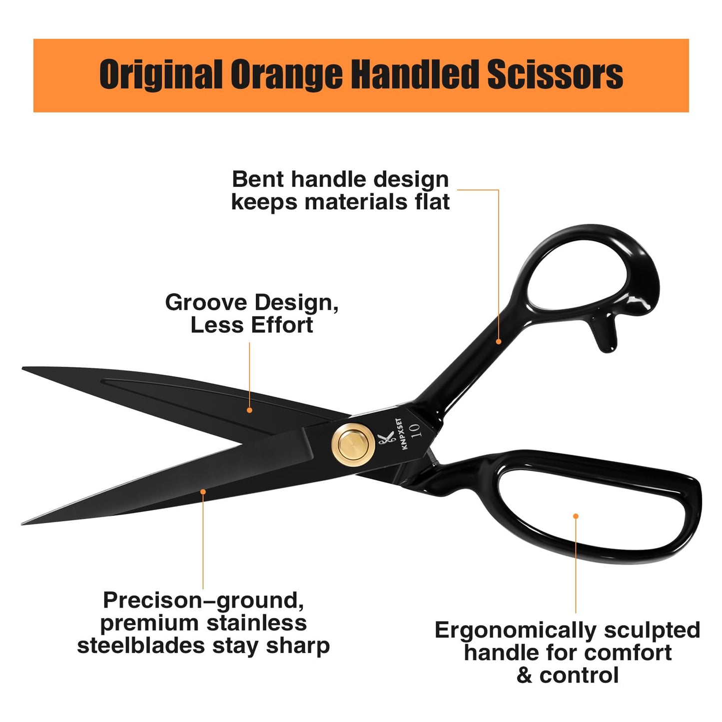Professional Tailor Scissors 9 Inch - Fabric Scissors Heavy Duty, Sharp Sewing Shears for Cutting Fabric, Leather, Home, Office, Artists, Dressmakers