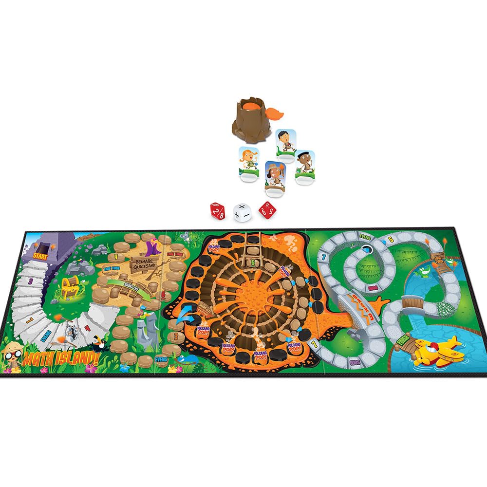 Learning Resources Math Island Addition & Subtraction Game - Math Manipulatives, Educational Board Toys, Classroom Flash Cards , Volcano Toy, STEM Kids, Gifts for Boys And Girls , Montessori