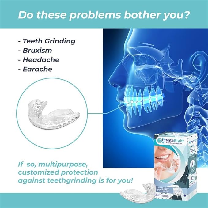 Custom-Fit Moldable Mouth Guard for Teeth Grinding and Clenching, Trimmable and Comfortable Fit - Pack of 6 in 3 Sizes for Kids, Teens, and Adults
