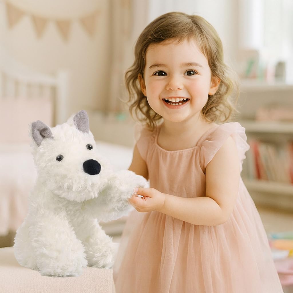 NCAIUNAE Adorable West Highland White Terrier Dog Plush Toy - 11.8" Soft Stuffed Animal Toy, Kid's Best Friend