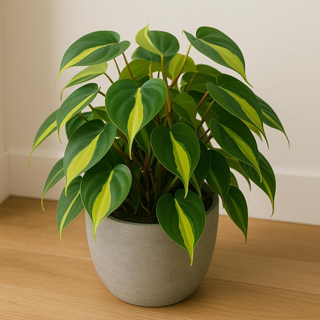 Brasil Philodendron – Live Plant in 2 Inch Pot - Striking Variegated Foliage with Bold Yellow-Green Centers