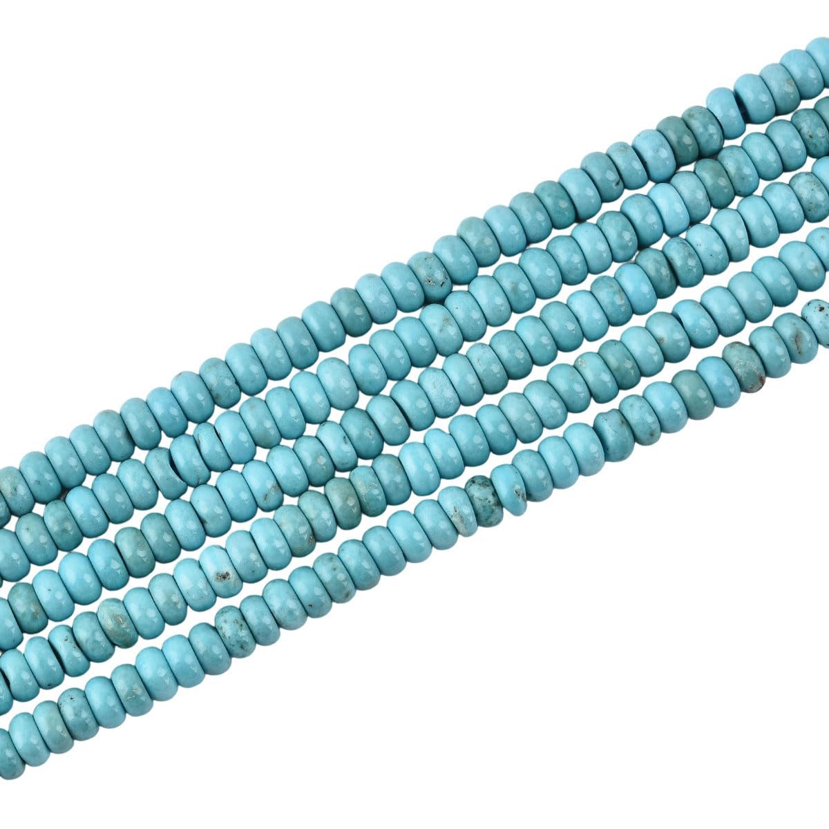 150pcs 4x2mm Natural Turquoise Disk Rondelle Spacer Semi Precious Gemstone Loose Stone Beads for Jewelry Making 15 Inch