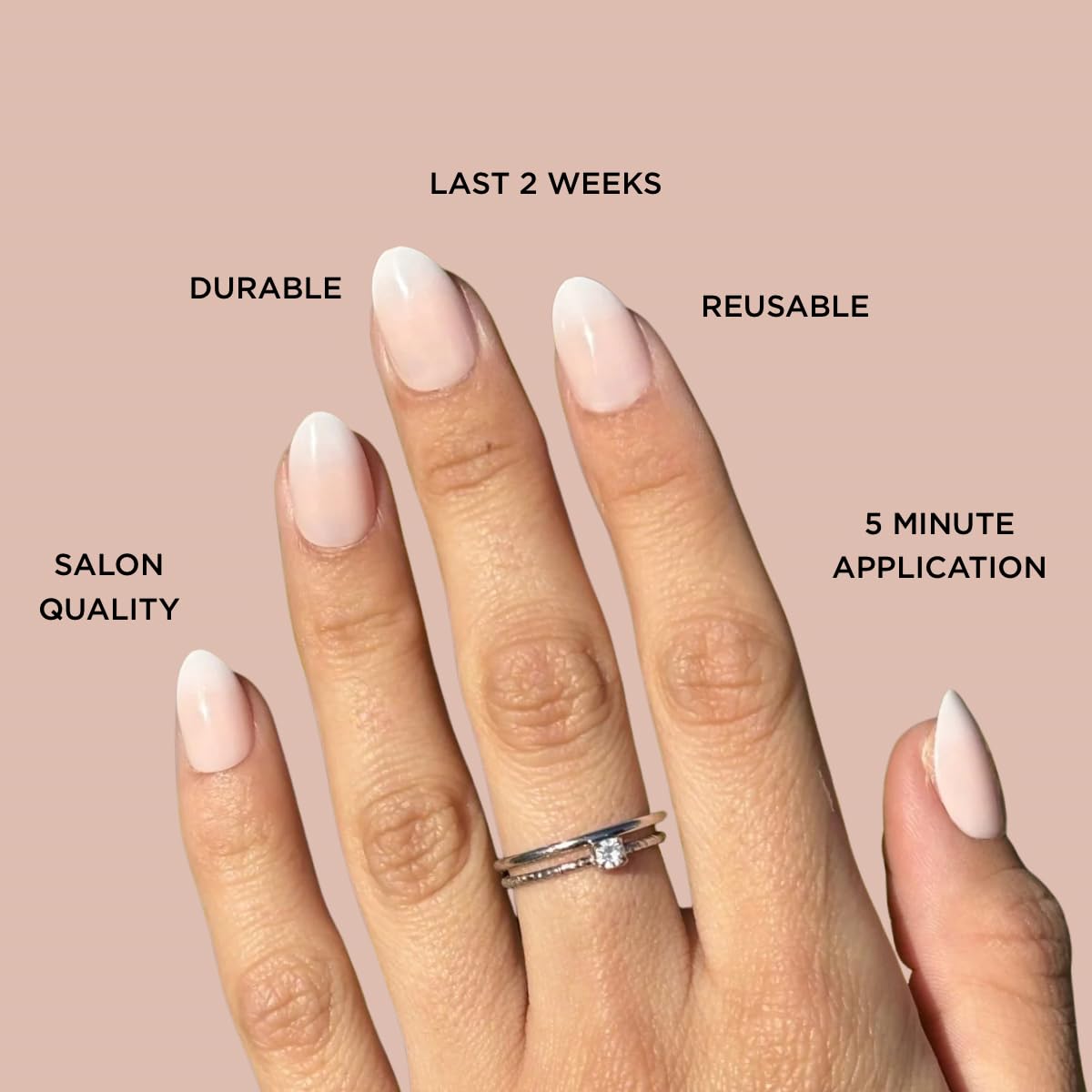 OMBRÉ MOOD Press-On Nails by Lavaa Beauty | Short Rounded Ombré French Glossy Nails