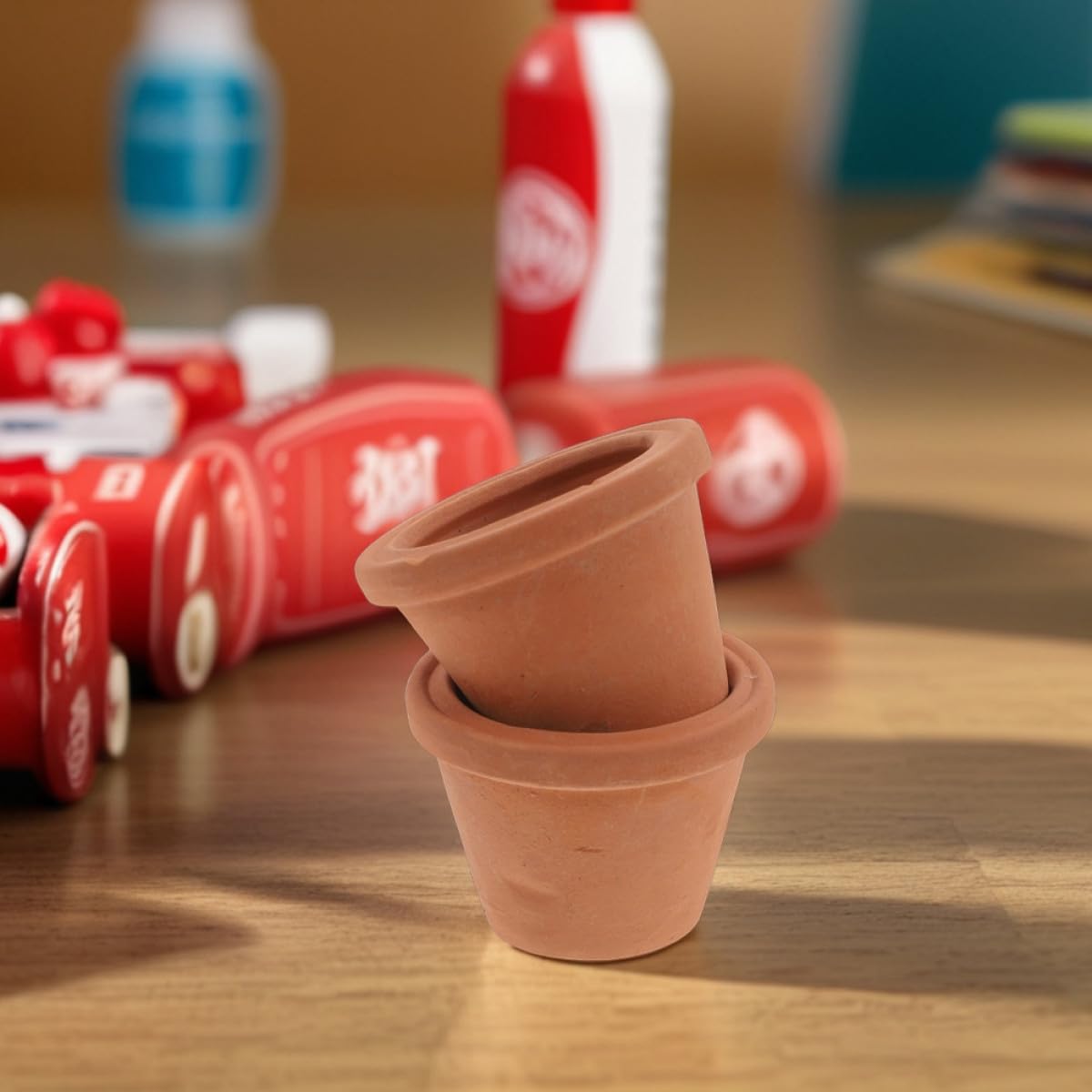 SHINEOFI 3pcs Mini Ceramic Succulent Planters Natural Terracotta Small Pots for Indoor Cactus Herbs Compact Desk Shelf Window Sill Decor Nordic Home Office Accents