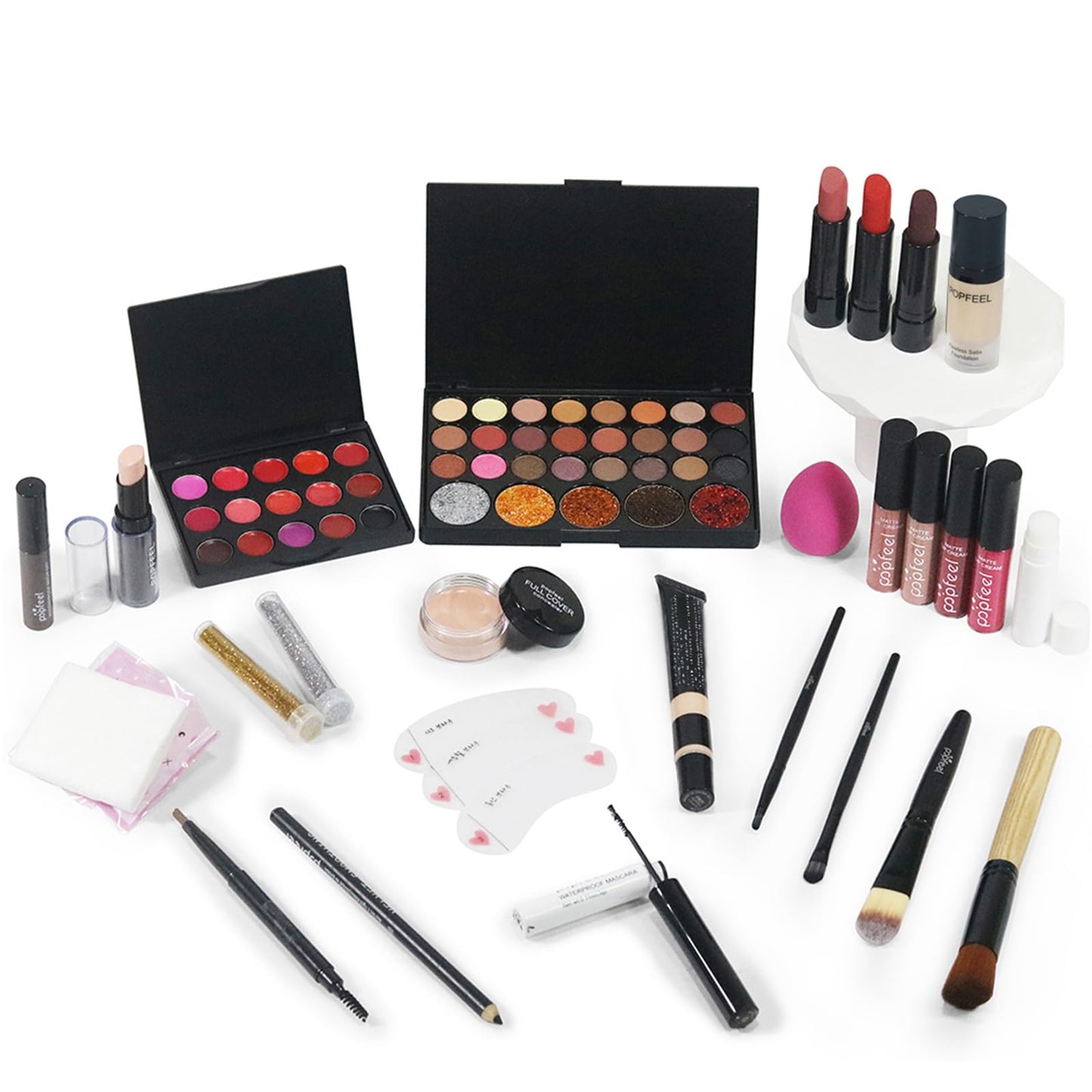All in One Makeup Kit for Women Full Kit, Valentine's Day Gifts Set for Women Girls, Makeup Essential Bundle Include Eyeshadow Palette Lipstick Blush Foundation Concealer Mascara Eyebrow Pencil