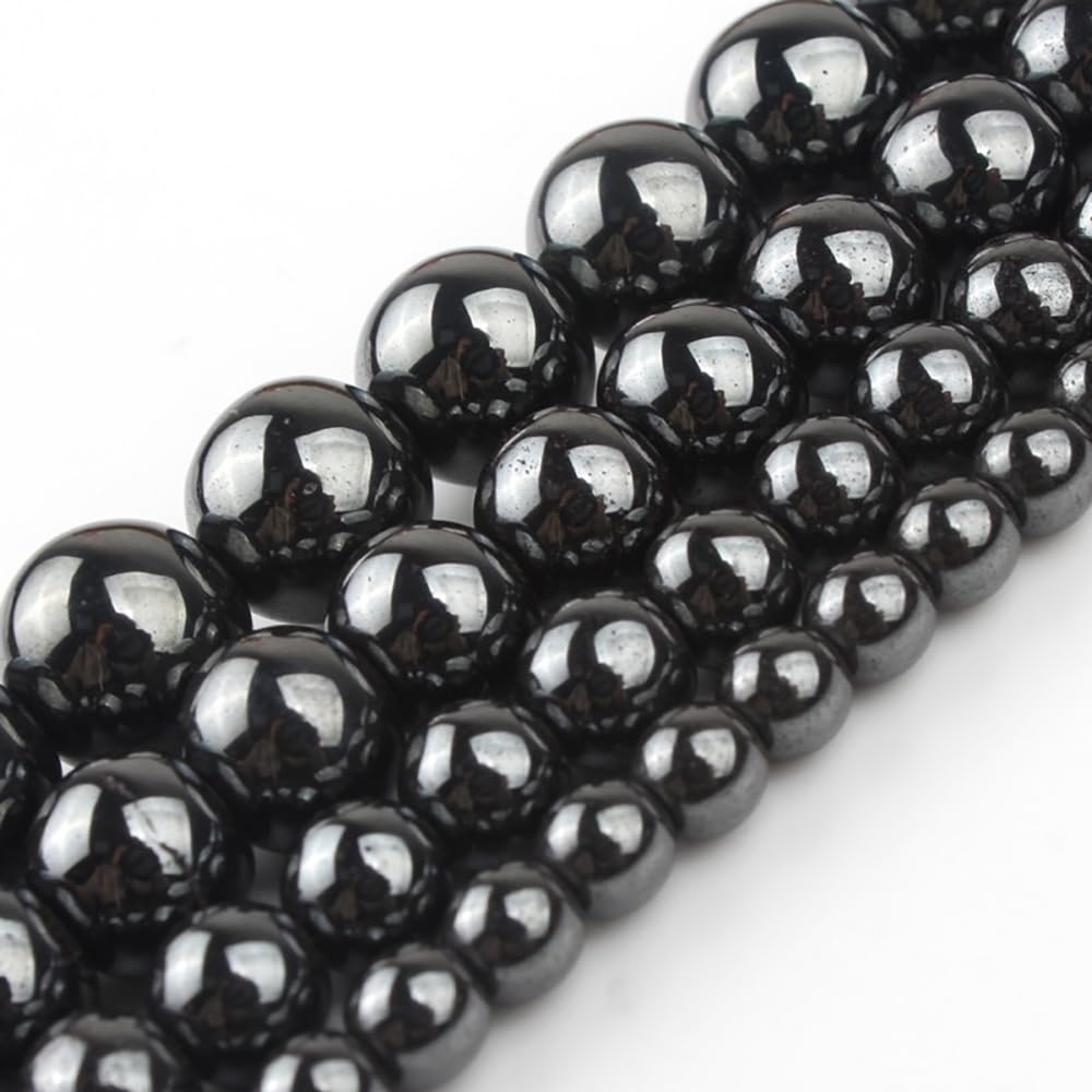 8mm Black Hematite Natural Stone Beads Round Loose Beads for Jewelry Making Yochus DIY Beads Bracelet Necklace
