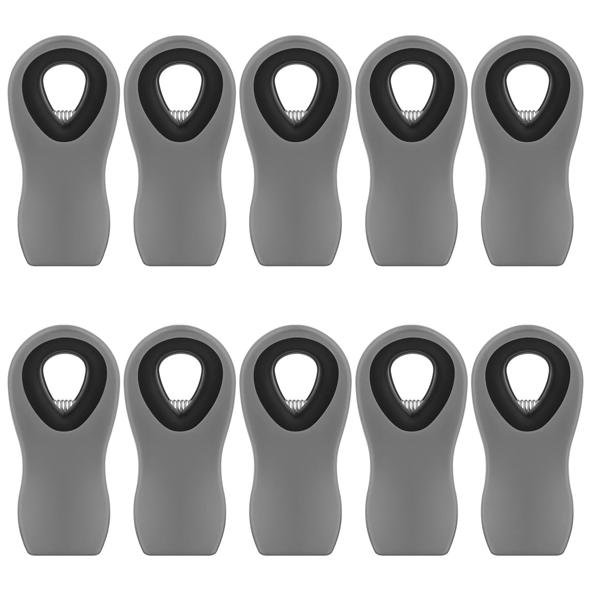 10PCS Magnetic Chip Clips Airtight Seal Reusable Grey Bag Clips for Food Storage Heavy Duty Plastic Food Clip for Refrigerator (10 Count)
