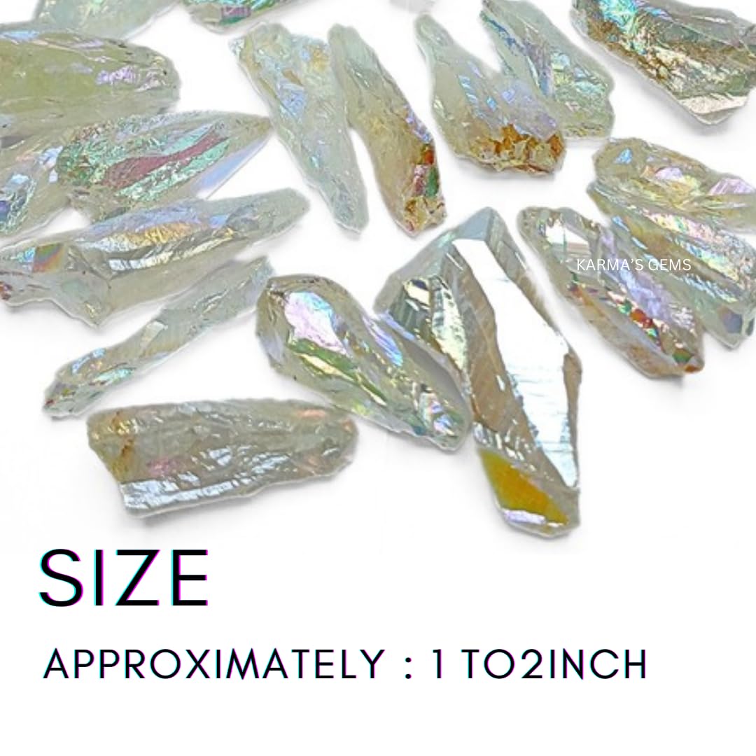 Crystals, Rocks, Jade, Crystals and Healing Stones, Witchcraft Supplies, Healing Crystals, Stones, Healing Stones, Rock Collection, Agate, Raw Stones (Angel Aura Quartz, 2 Pcs)