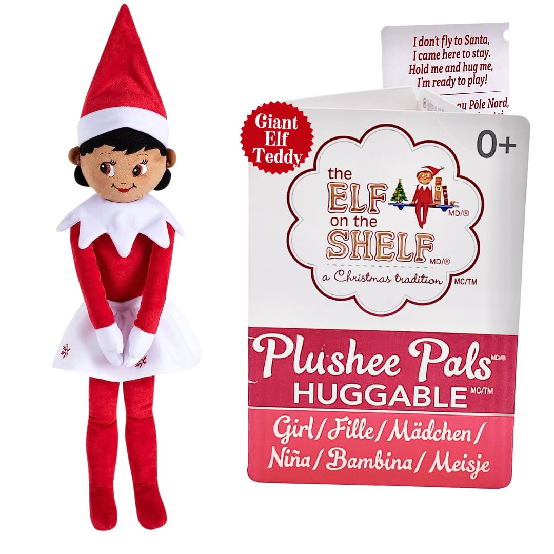 The Elf on the Shelf Hugable- 27-inch Scout Elf Plush Toys - Lovable Stuffed Brown Eyed Girl Elf Plush