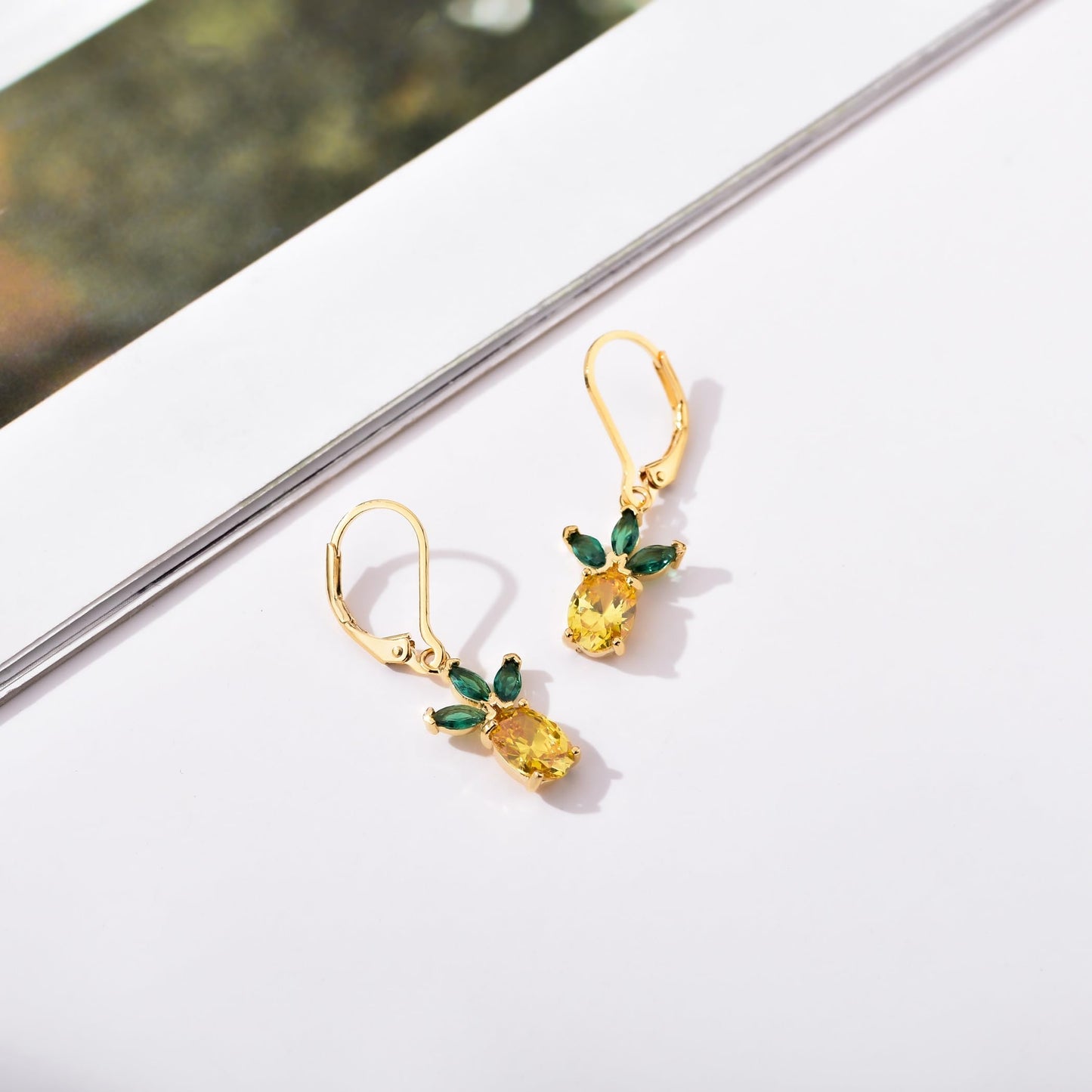 HELORET Pineapple Earrings Leverback Earrings Fruit Dangle Earrings Jewelry for Women