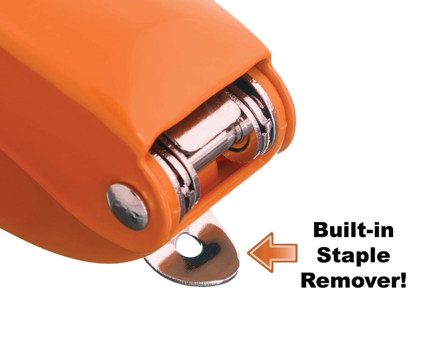 Praxxis Pro Office Supplies - Aria-Plus Half-Strip Mini Stapler - Durable, Compact, and Colorful Stapler for Office and Travel Use, Compatible with Standard 26/6 Staples, Orange