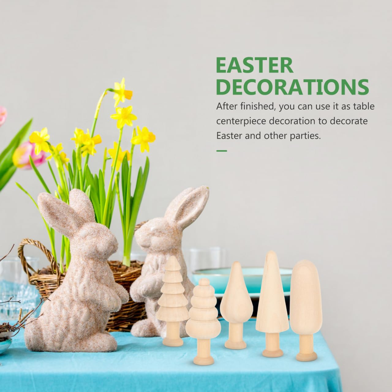 10Pcs Unfinished Wooden Trees Blank Wooden Peg Dolls DIY Natural Wood Xmas Tree Graffiti for Arts and Crafts Unfinished Mini Trees