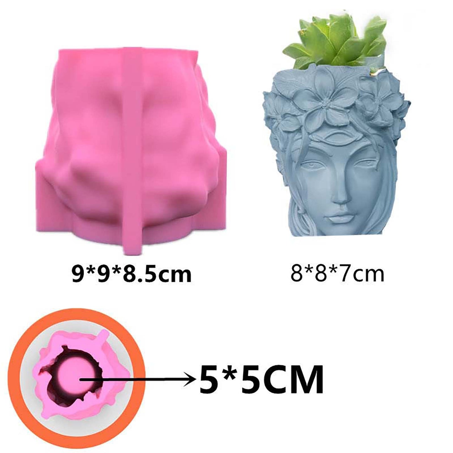 Flower Pot Mould for Cement Silicon DIY Concrete Plant Vase Moulds Handmade Home Decoration Tool Pen Holder Resin Epoxy Silicone Mold (G61)