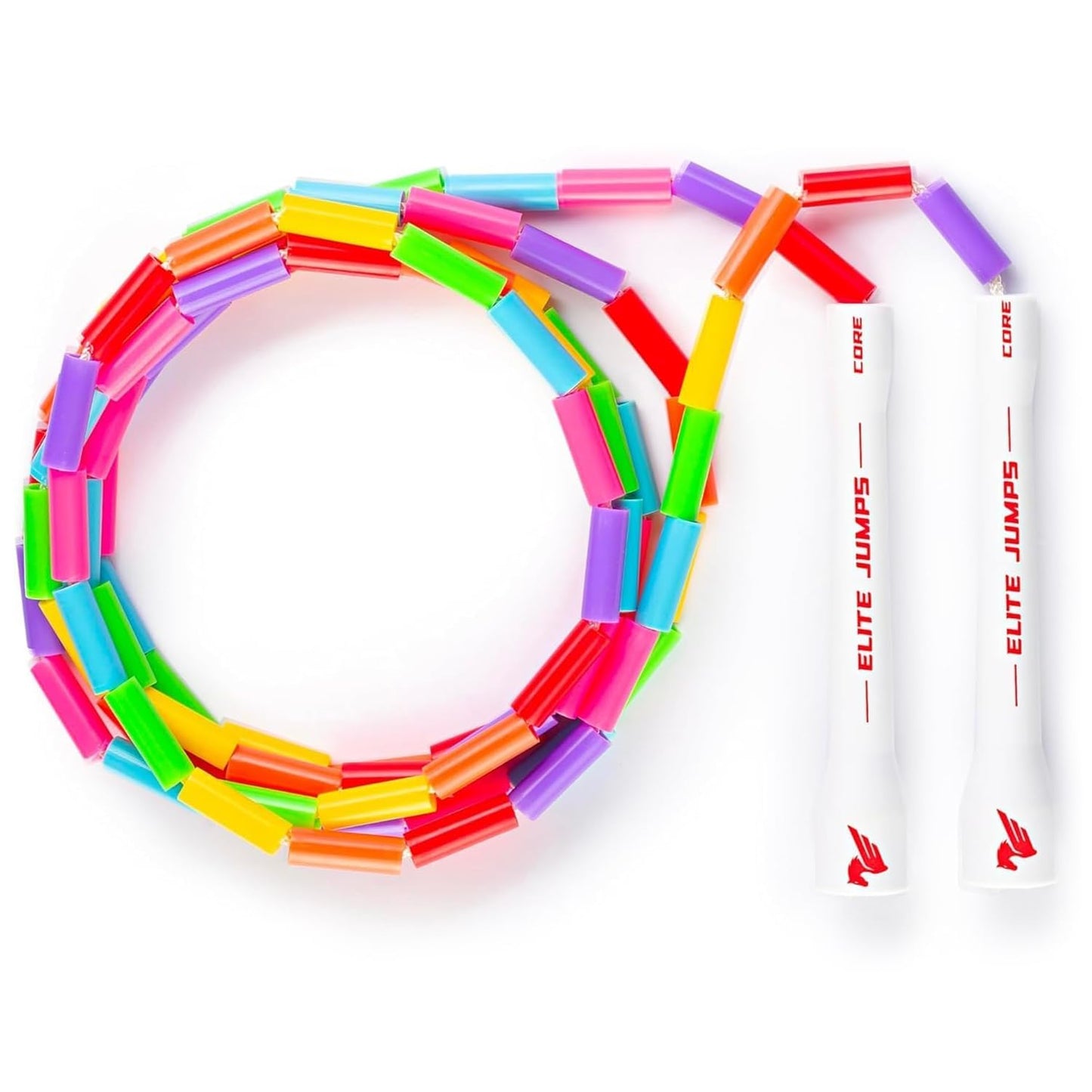 Beaded Kids Exercise Jump Rope - Segmented Skipping Rope for Kids - Durable Shatterproof Outdoor Beads - Light Weight and Tangle Free Exercise Training - Adjustable Jump Rope for Fitness - 7ft