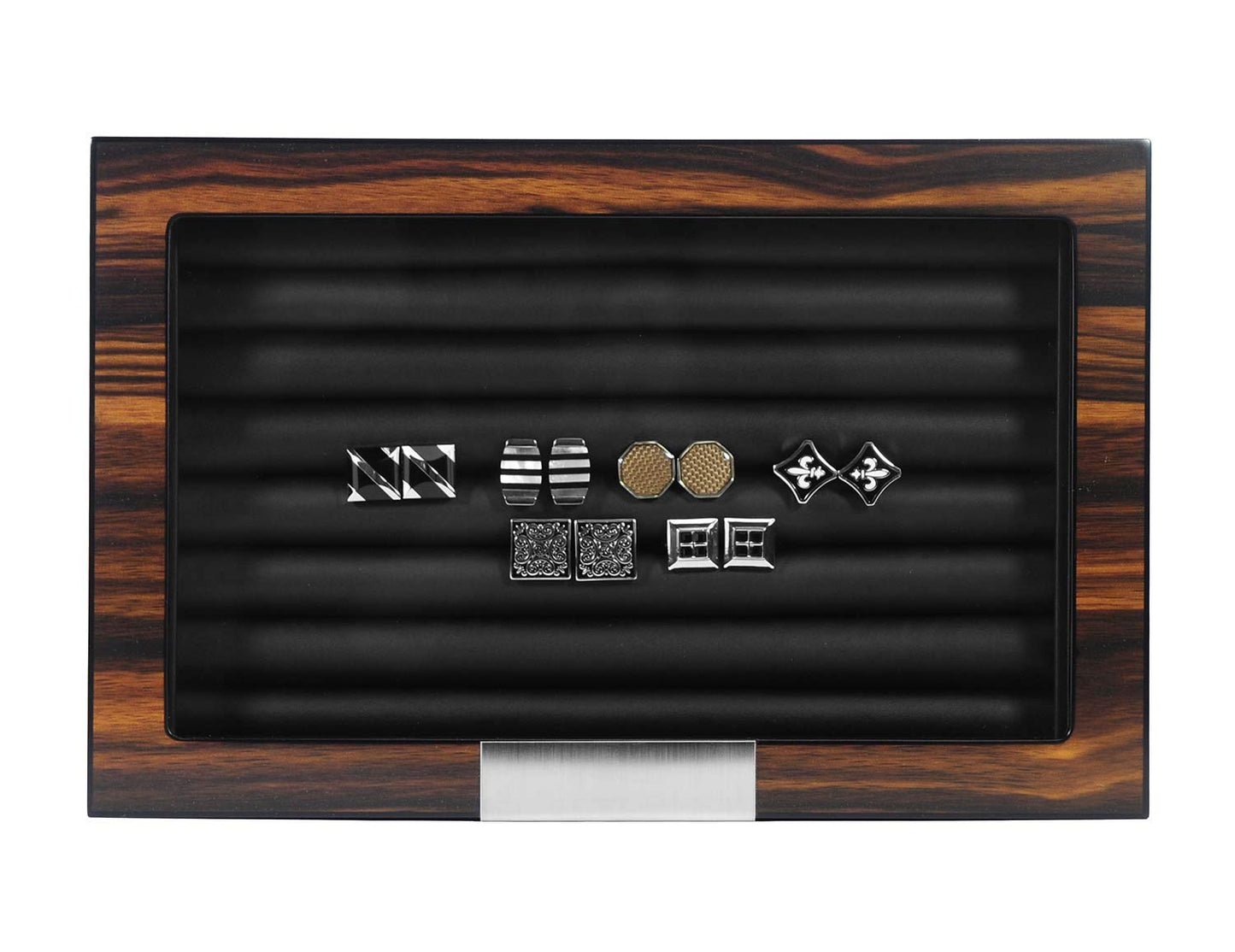 Lifomenz Co Wood Cufflink Box with Glass Window Cufflink Display Case Ring Organizer and Cufflink Box for men Hold 36-46 Pairs
