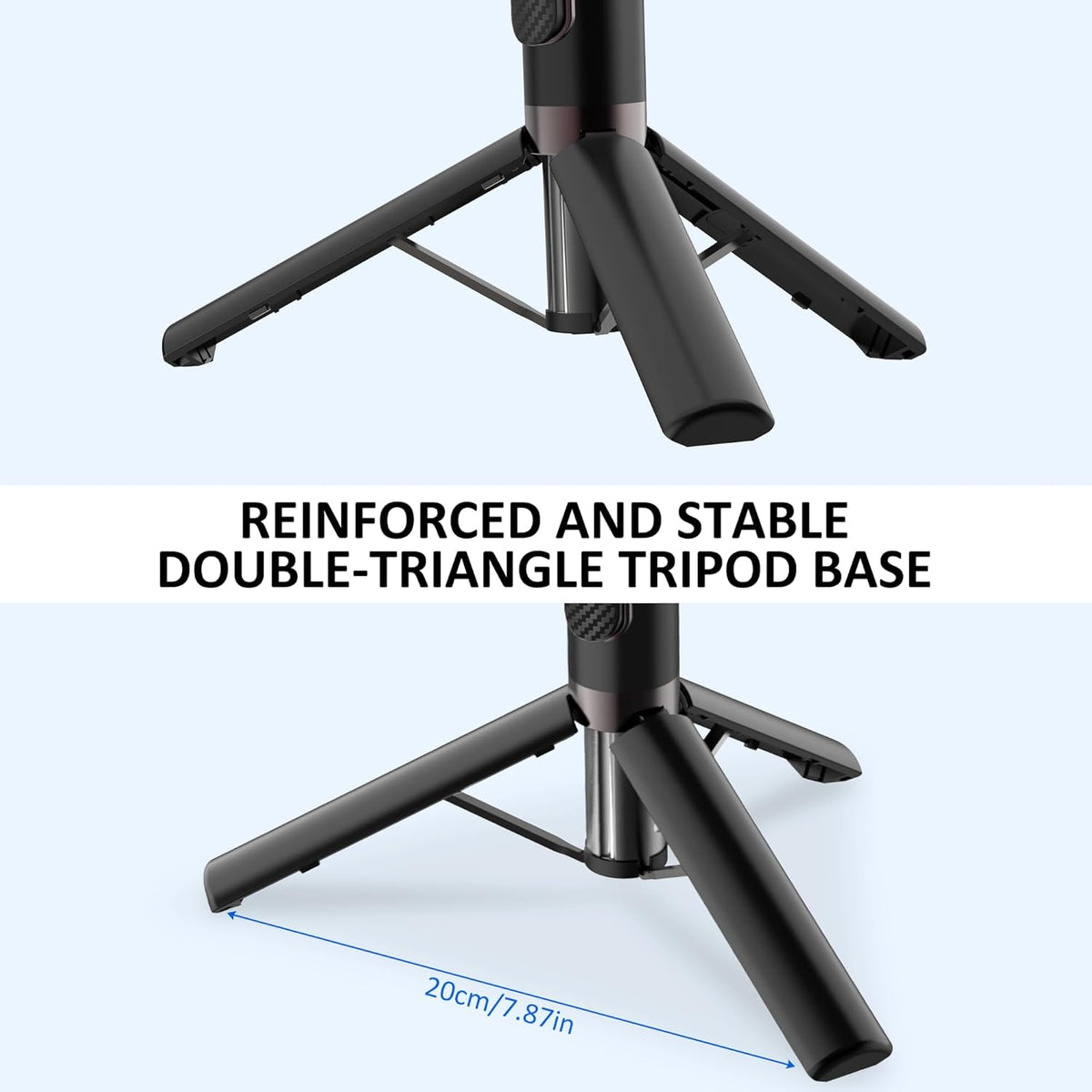 Selfie Stick Aluminum Alloy Selfie Stick Tripod with Remote Foldable Travel Tripod Stand 270 Rotation Compatible with iPhone/Android/Go Pro Camera