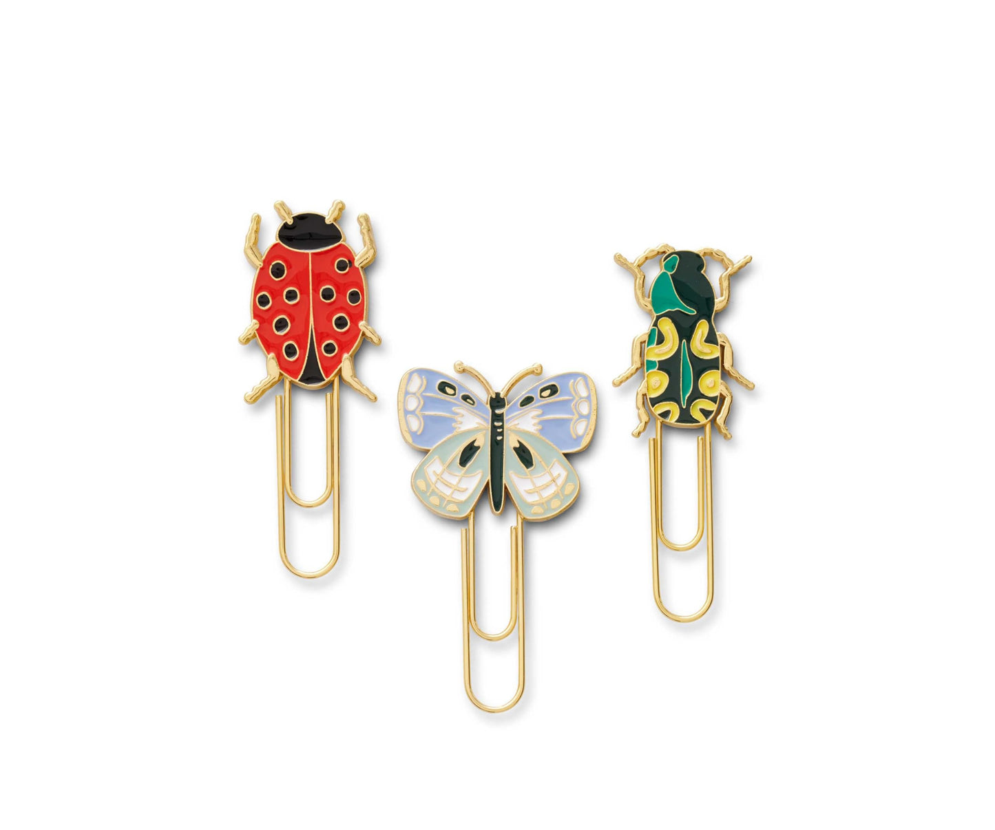 RIFLE PAPER CO. Curio Enamel Paper Clip Set, Use for Organizing, Decorating and More for Important Documents, Designed with Both Style and Function in Mind