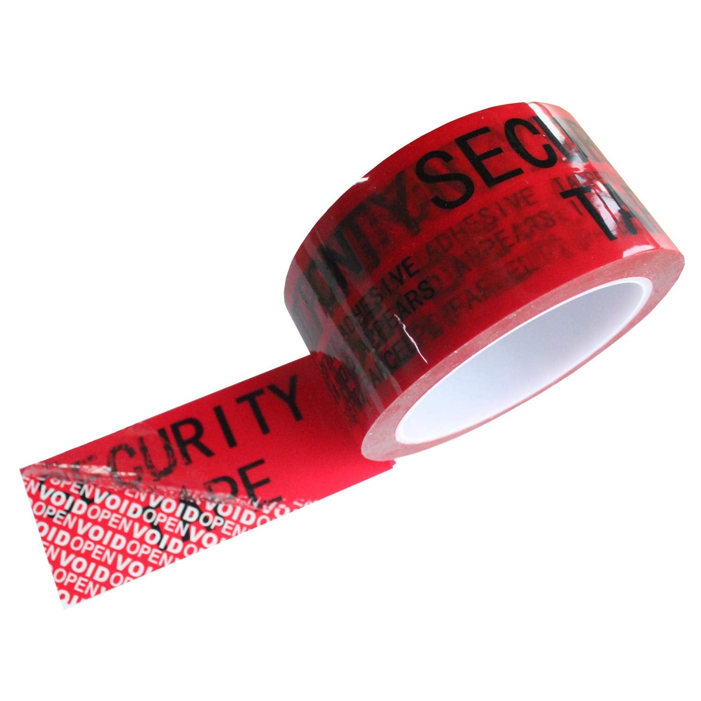 TamerSeals Group - 1 Roll Easy-to-Tear 100% Total Transfer Tamper Evident Security Packing Tape (Hand Tearable - No Scissors Needed, Ultra-Thick “Void” Film, 2 Inches x 55 Yards x 2 Mil, Red)