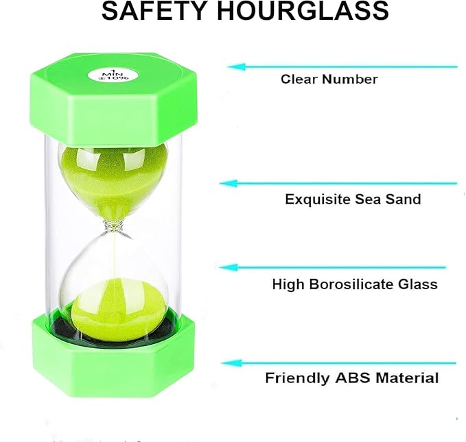 Hourglass Timer Sand Clock 1 Minute: Colorful Sand Timer 1 Minute, Small Green Sand Watch one Minute, Plastic Hour Glass Sandglass Timer for Kids, Games, Classroom, Kitchen, Decorative