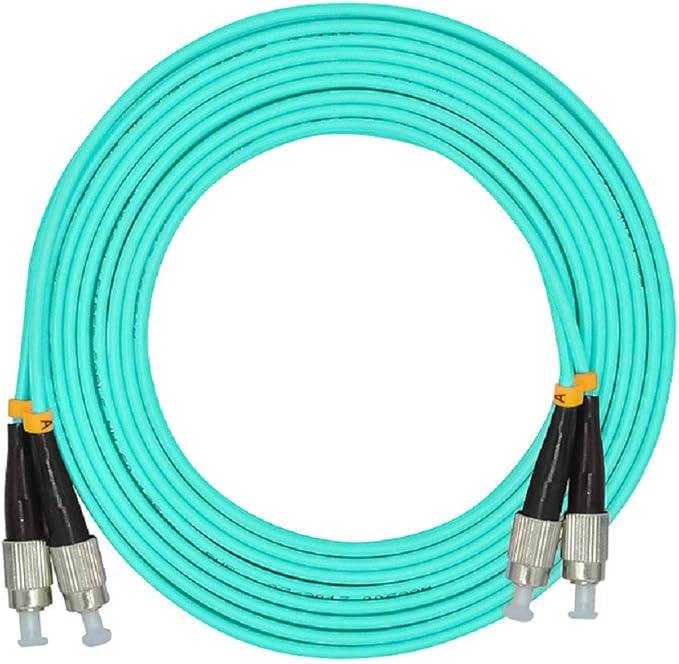 Jeirdus 100M 328ft Duplex 50/125 10G OM3 Multi-Mode Fiber Optic Cable Jumper - FC to FC Optical Patch Cord