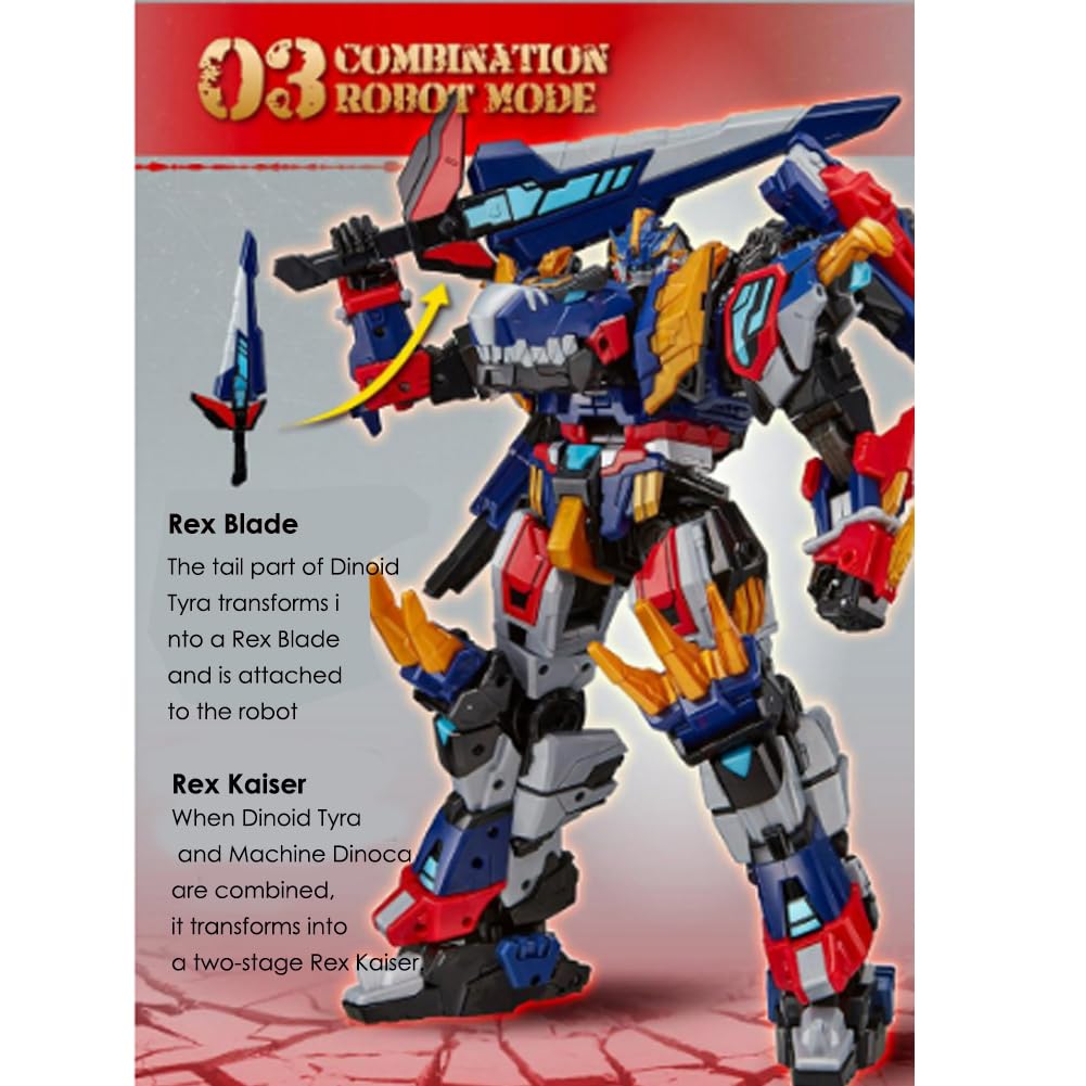 SIGNIM Miniforce Rexkaiser a Dinosaur and a car Combine to Transform into a Robot 12.6" x 7.5" x 14.6"