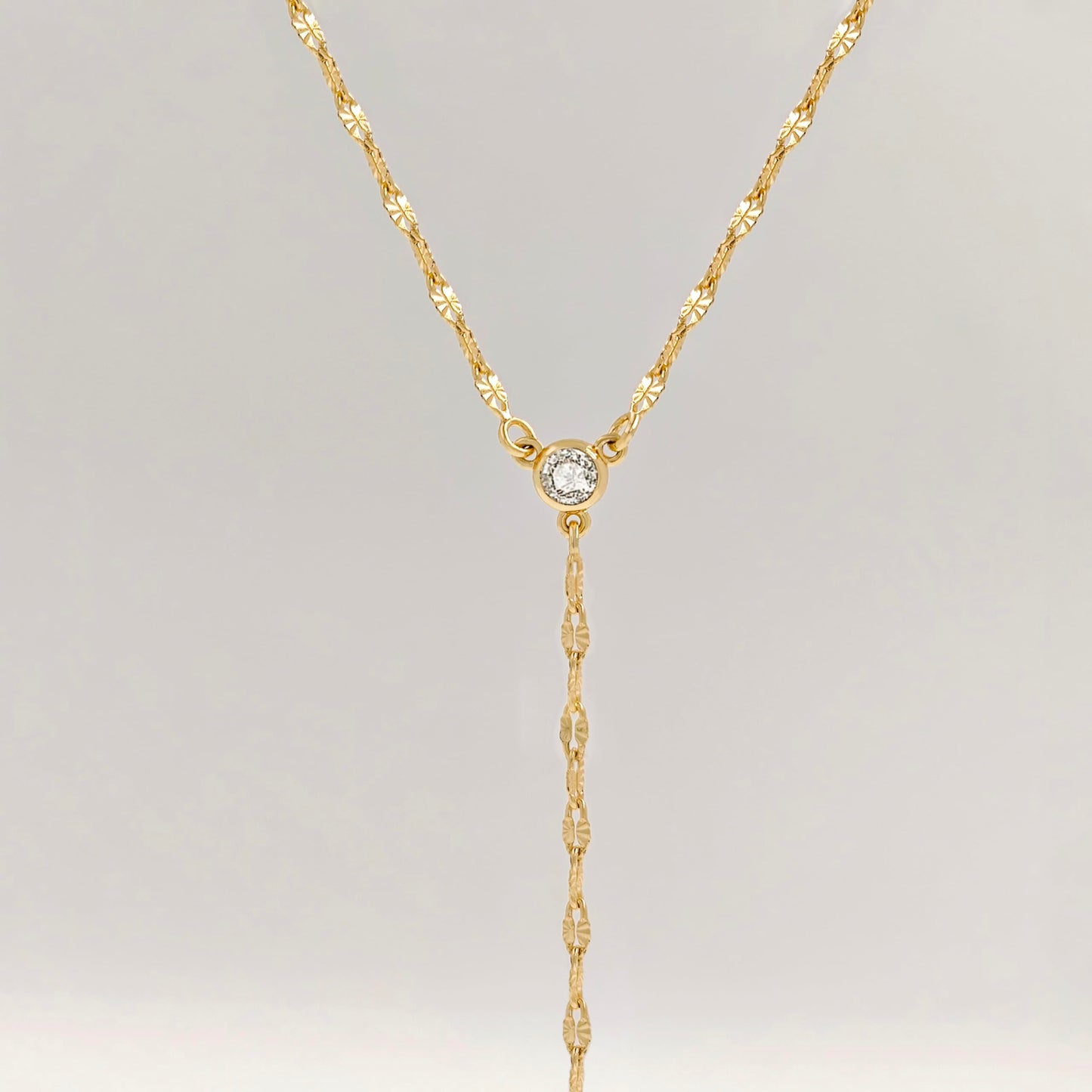 Zeffy Long Gold Necklace- Dainty Gold Teardrop Drop Lariat Necklace Trendy Layered Simple CZ Y-Shaped Body Chain Stack Wedding Prom Dangle Statement Necklace Jewelry Gifts