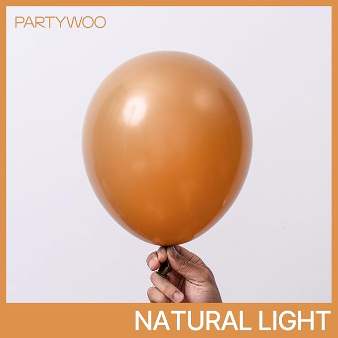 PartyWoo Light Brown Balloons 85 pcs Different Sizes of 18 12 10 5 Inch Caramel Brown Tan Boho Neutral Latex Balloon Arch Kit Garland for Birthday Wedding Baby Shower Party Decorations Brown-F10