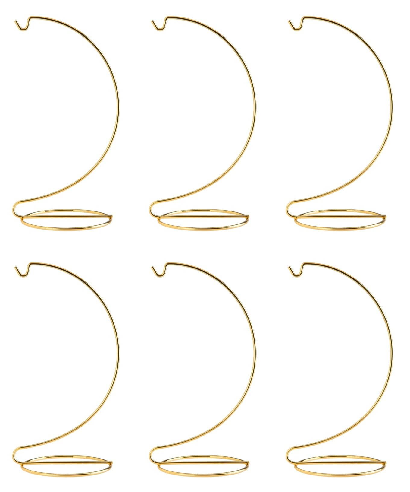 Creative Hobbies® Ornament Display Stand Hanger Holder - 8 Inch Tall Gold ~Pack of 6 Stands
