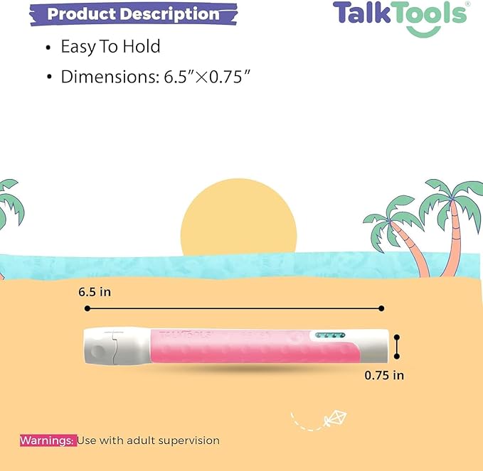 TalkTools Sensi Oral Sensory Therapy Tool with Soft Sensi Jaw Tips – 7-Piece Adjustable Sensory Stimulation Set for Oral Motor Awareness & Feeding Skill Development – Pink