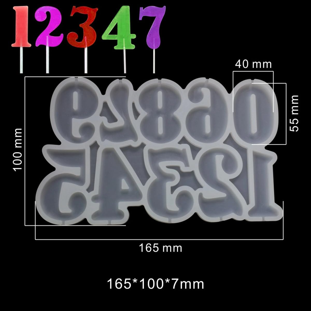 mostsom 2pcs/lot Number Shaped Baking Mold DIY Lollipop Numeric Modeling Silicone Chocolate Candy Mould Birthday Cake Decoration Kitchen Tools (D_ Number)