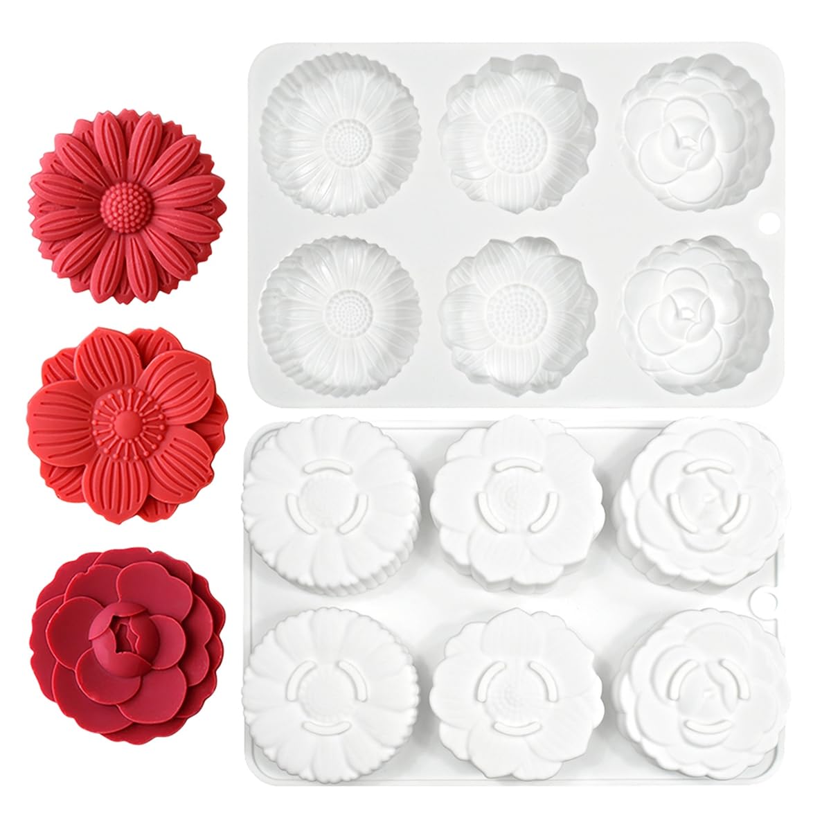 mostsom 6 Flower Silicone Cake Mold Handmake DIY Bread Mould Silicone Moulds For Cake Mooncake Mold Cake Tools