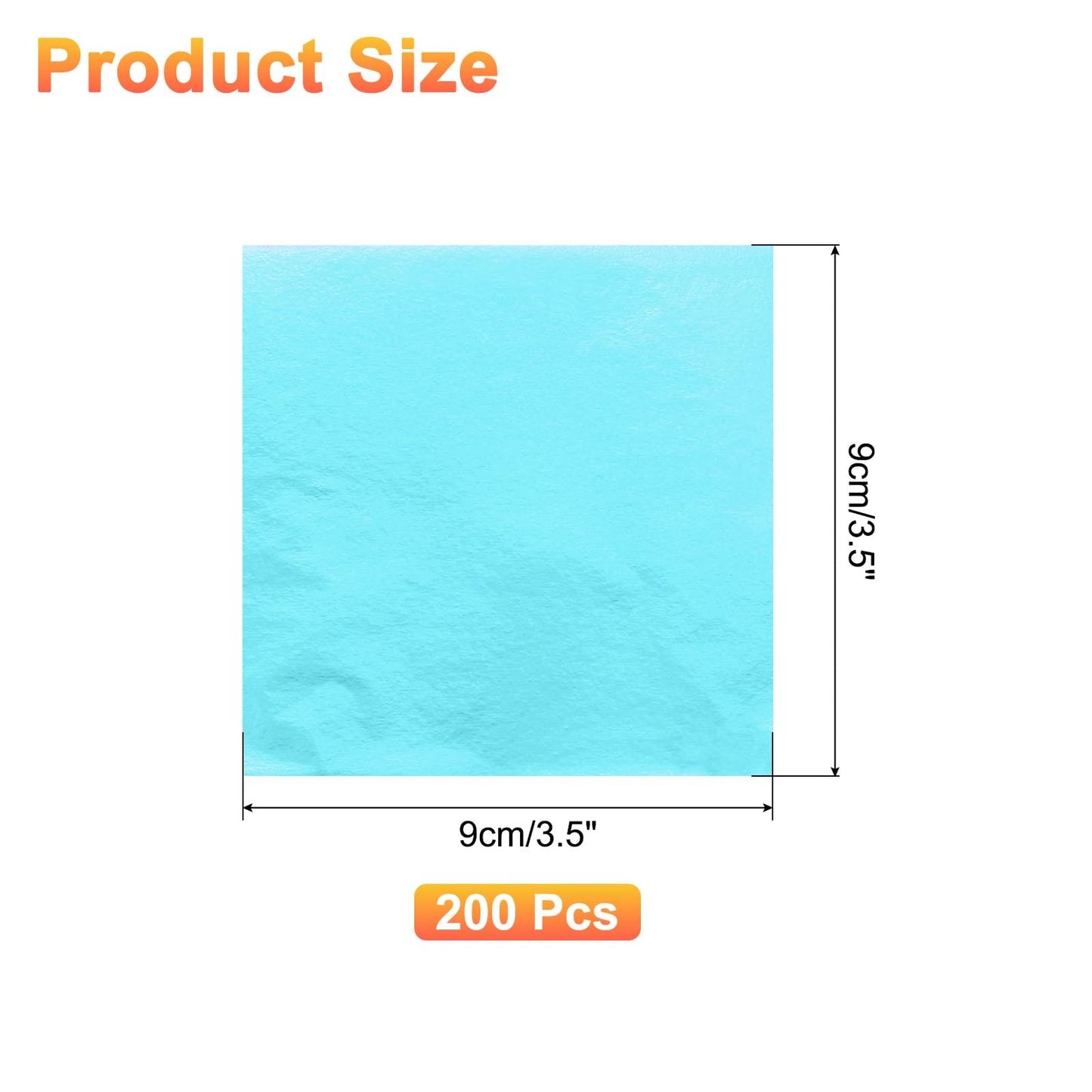 uxcell 200pcs Leaf Sheets, 3.5" x 3.5" Foil Sheets Paper Sheets for DIY Crafts Painting Nails Resin Furniture Decoration(Light Blue)