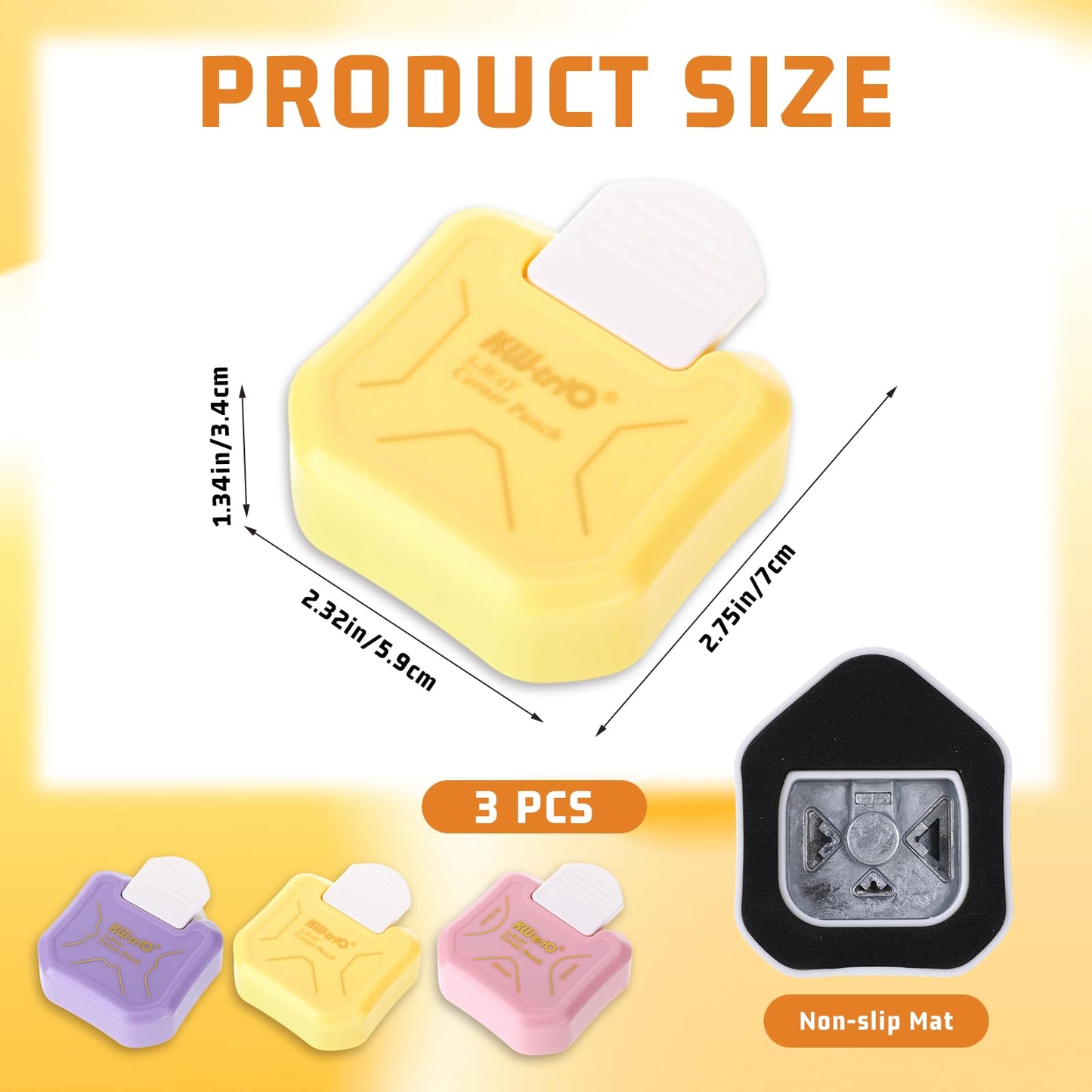 3 Pcs Corner Rounder Punch 3 in 1 Paper Corner Cutter Three Way Corners Cutter (Rounder+Beauty Shape+Chamfer Edges) for Cardstock Envelope Laminate DIY Card Making Paper Crafts Scrapbook Supplies
