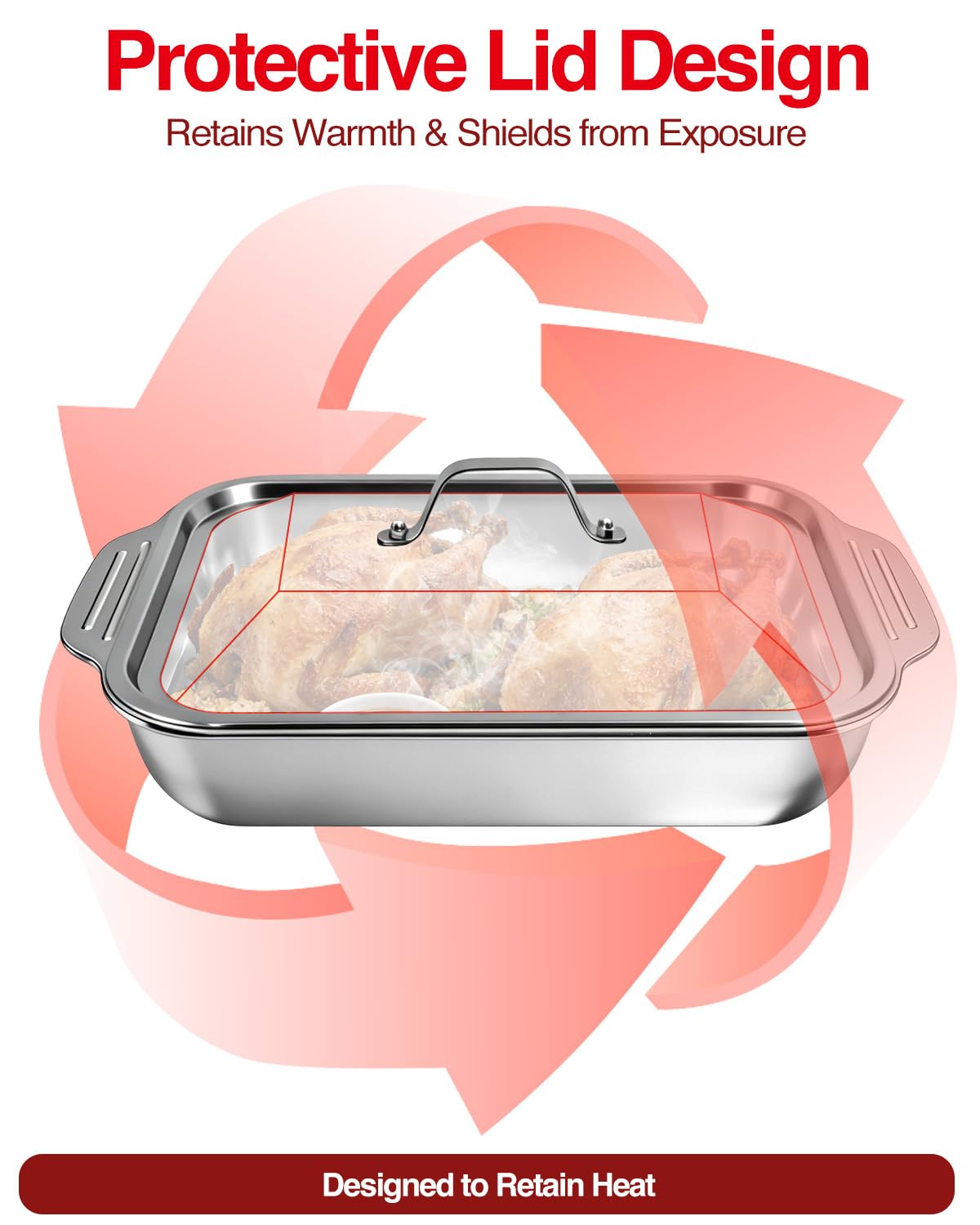 Ashwaves Grilling Prep and Serve Trays with Upgraded Lid, Stainless Steel Extra Large Grill Carry System, Deep Marinating Container with Cutting Board for BBQ Outdoor Grilling