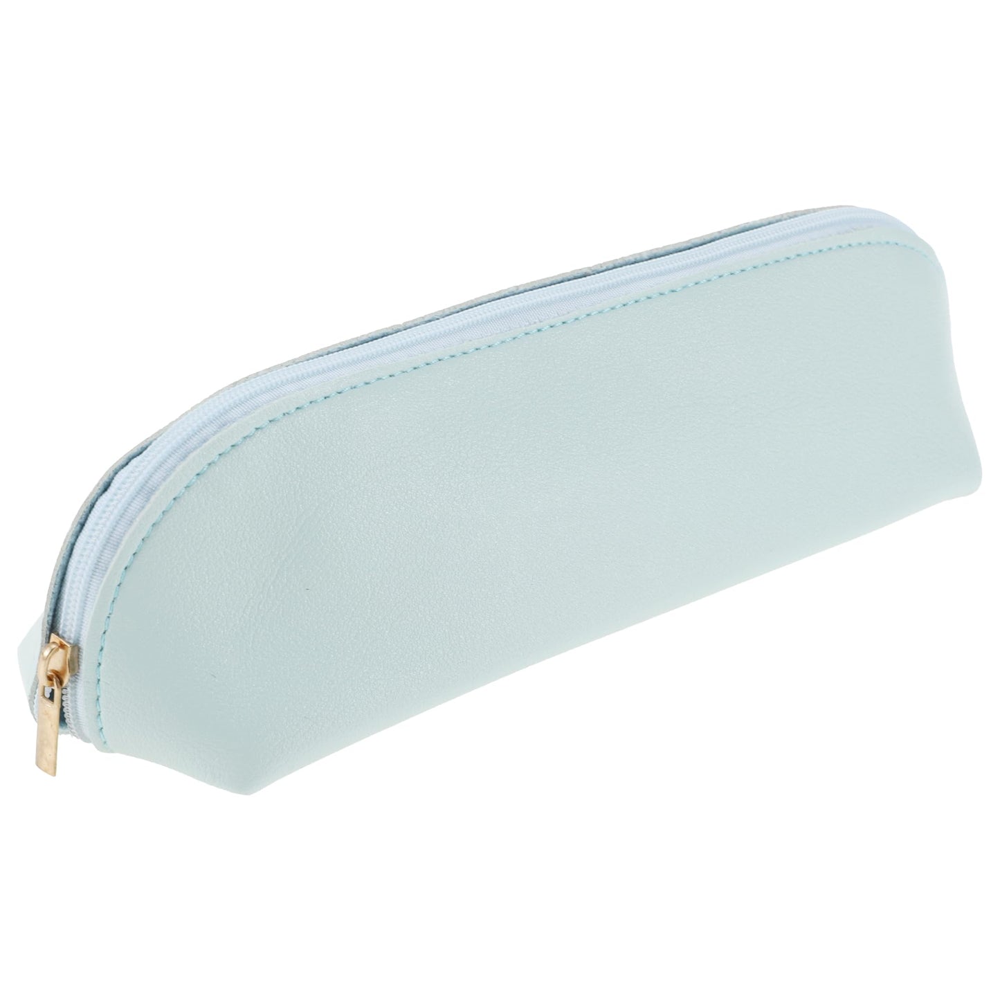 ChronaDayli Leather Pencil Case, Compact Pen Pouch, Aesthetic pencil organizer, Cute Study Supplies for Teens, Unisex Office Pencil Bag for Men Women Blue
