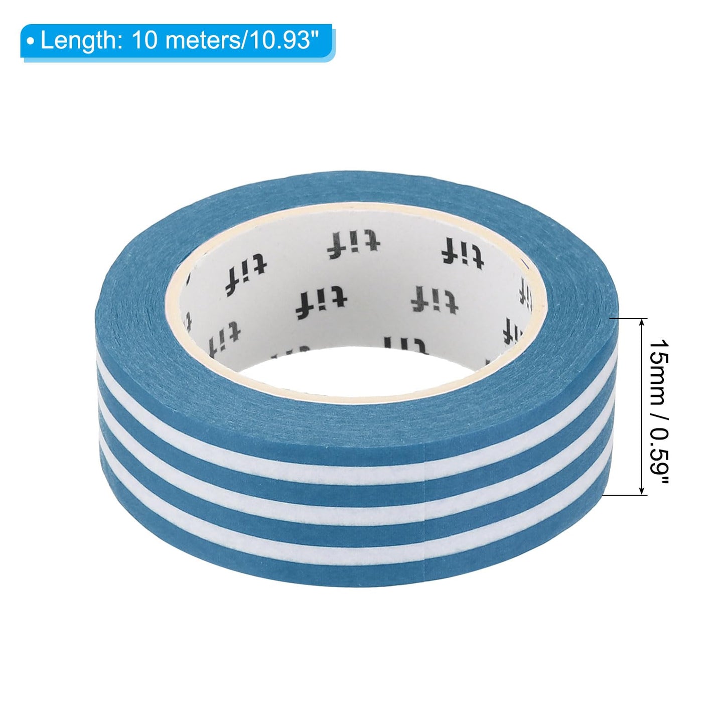 PATIKIL Washi Tape 0.59 Inch x 10.93 Yards, 4 Roll Self Adhesive Horizontal Stripes Pattern Masking Sticker for DIY Art Craft Wrapping Decoration, Light Blue