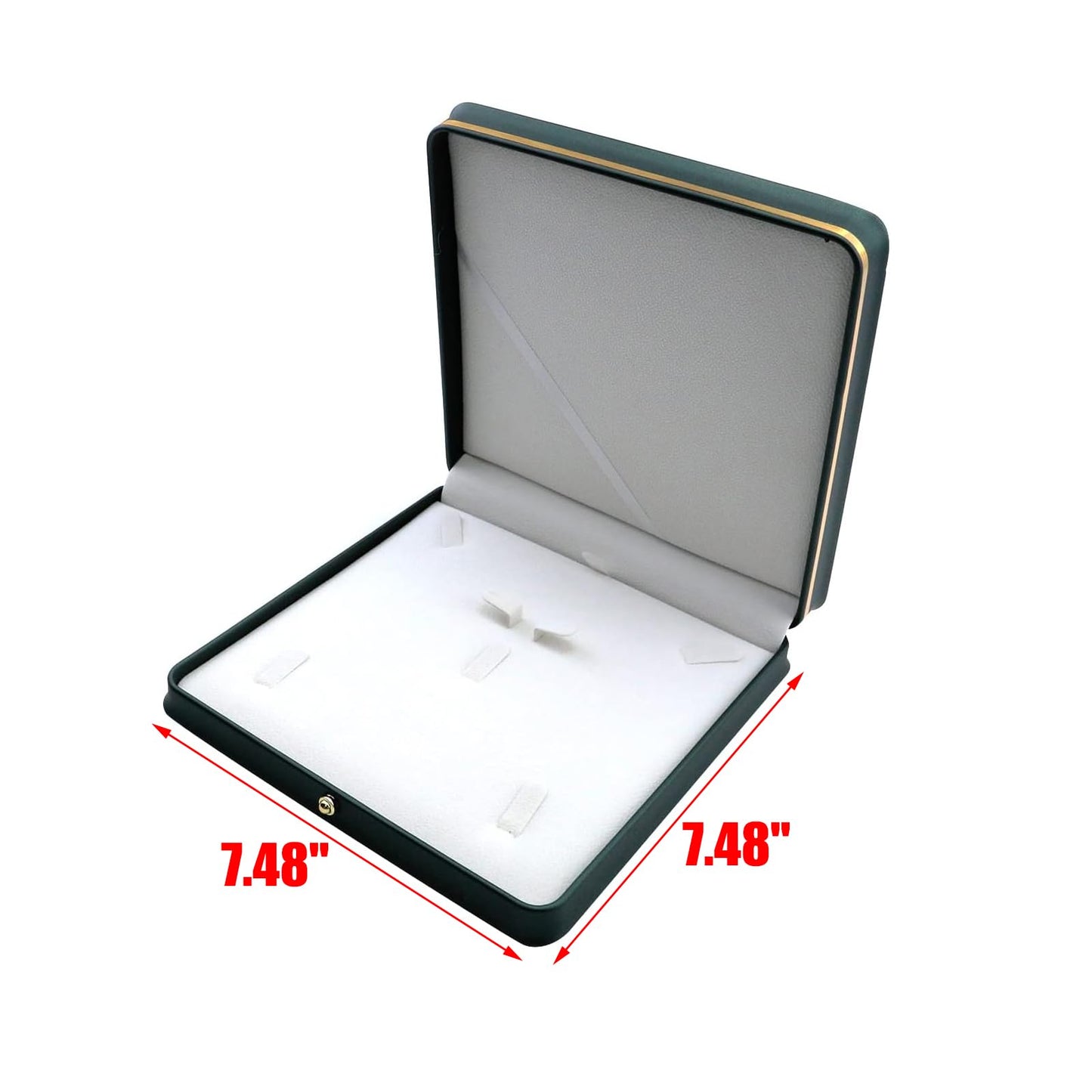 MY MIRONEY Big PU Leather Wedding Jewelry Sets Box Blackish Green Necklace Earring Ring Display Case Bracelet Storage Holder Jewelry Box Storage Organizer (7.48" x 7.48" x 1.57")