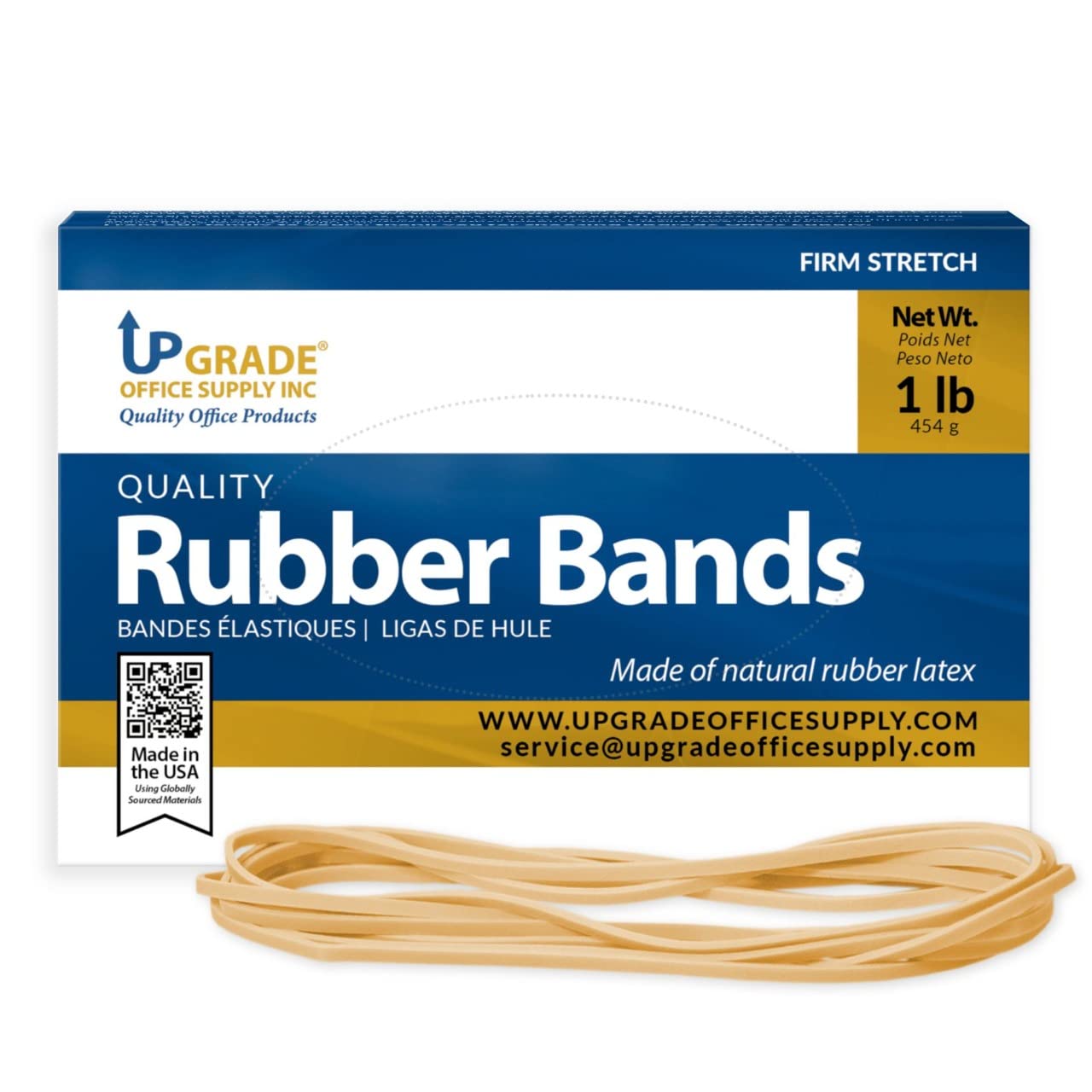 Upgrade Office Supply UPG225117B Rubber Bands, Size 117B (7 x 1/8), 200 Bands, 1 lb Box, USA