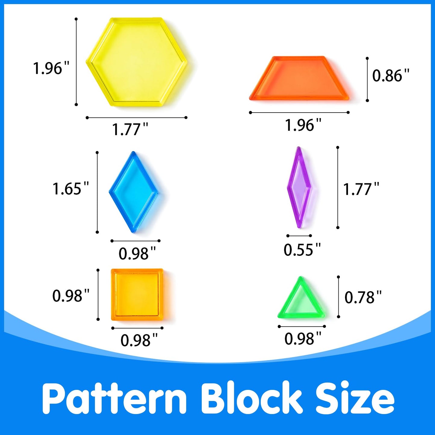 Odoorgames 140 Pcs Translucent Pattern Blocks,Geometric Shapes,Translucent Toys,Light Table Accessories and Manipulatives,Includes 46 Activity Cards
