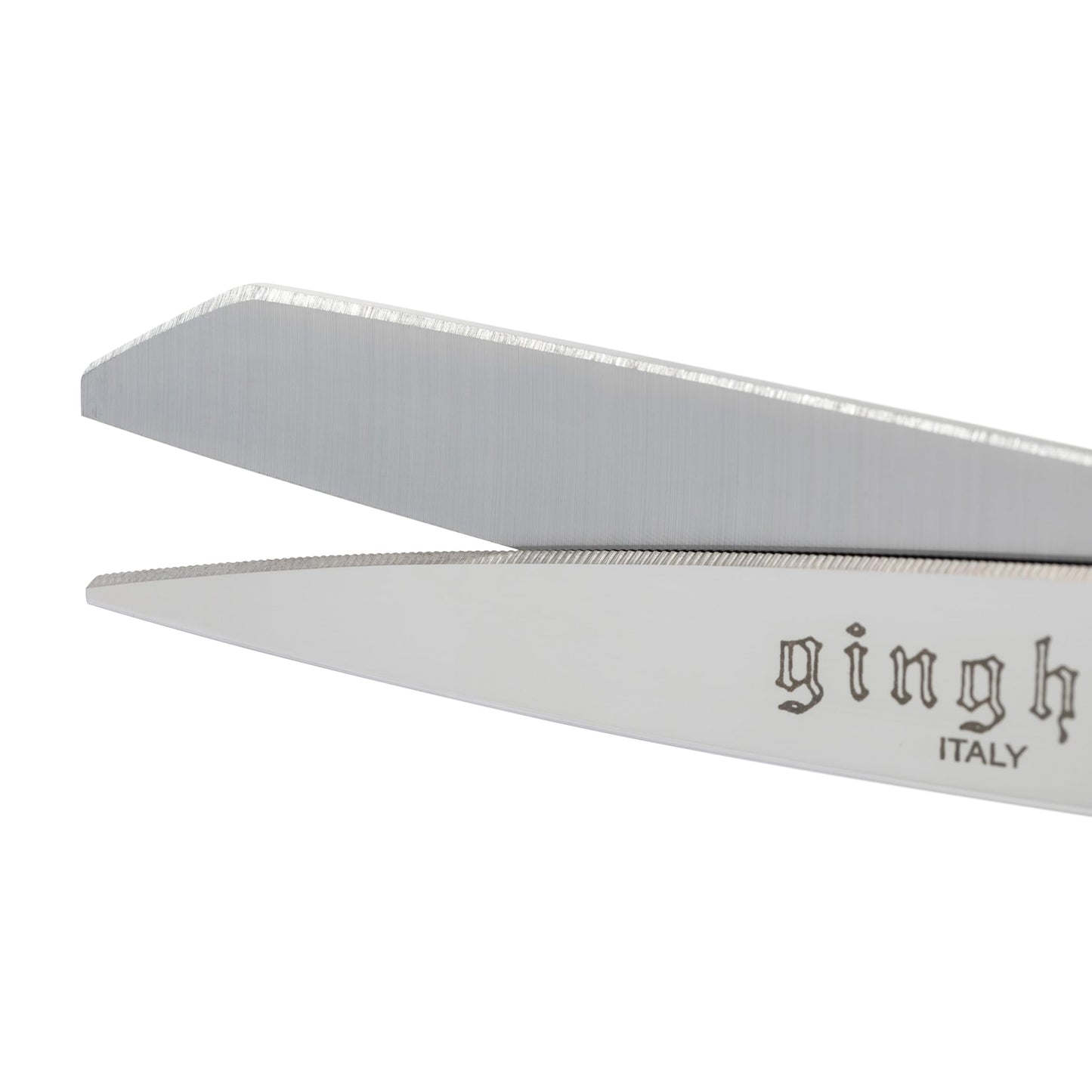 Gingher 8" Serrated Dressmaker's Fabric Scissors with Protective Sheath, Stainless Steel Shears that Grips Fabric, Sharp Knife Edge Fabric Scissors, Chrome Plated Nickel Finish