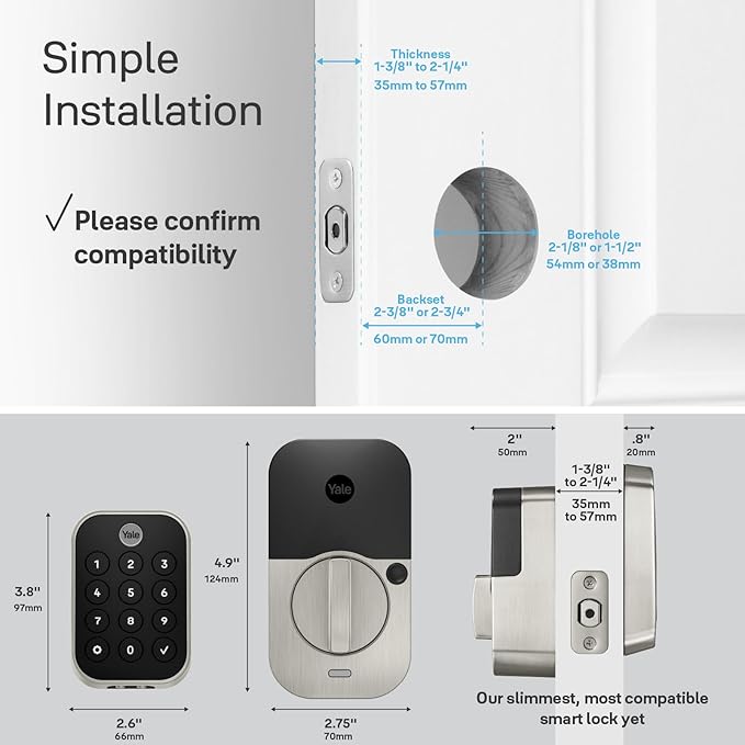 Yale Assure Lock 2 Touch Deadbolt, Oil Rubbed Bronze Key-Free Smart Entry Door Lock with Bluetooth Connected Keypad and Fingerprint Scanner for Code Entry (No Wi-Fi), YRD430-F-BLE-0BP