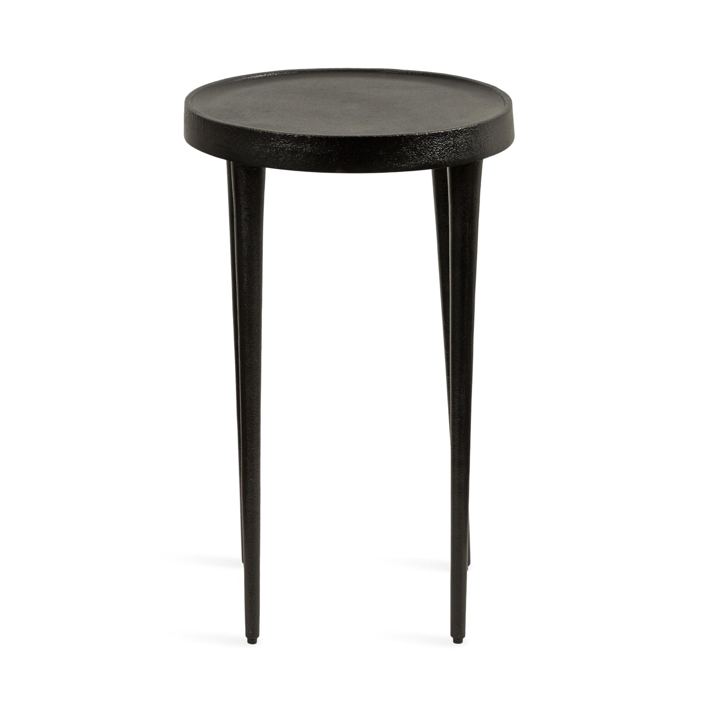Kate and Laurel Rava Modern Metal Round Side Table, 14 x 14 x 22, Black, Cast Aluminum Accent Table for Use as Indoor Plant Stand or Living Room Decor Piece